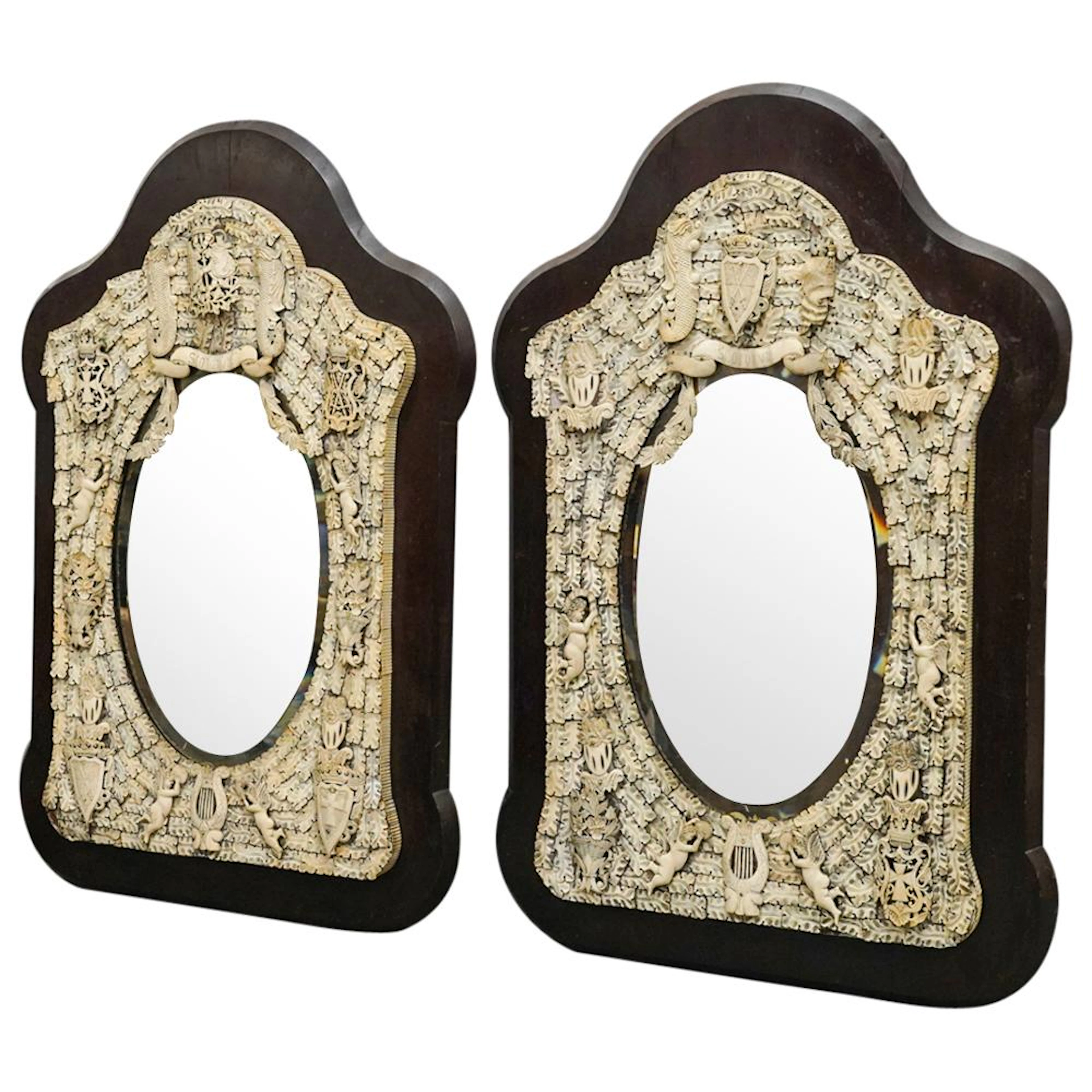 Dieppe Napoleonic French Hand Carved Mirrors