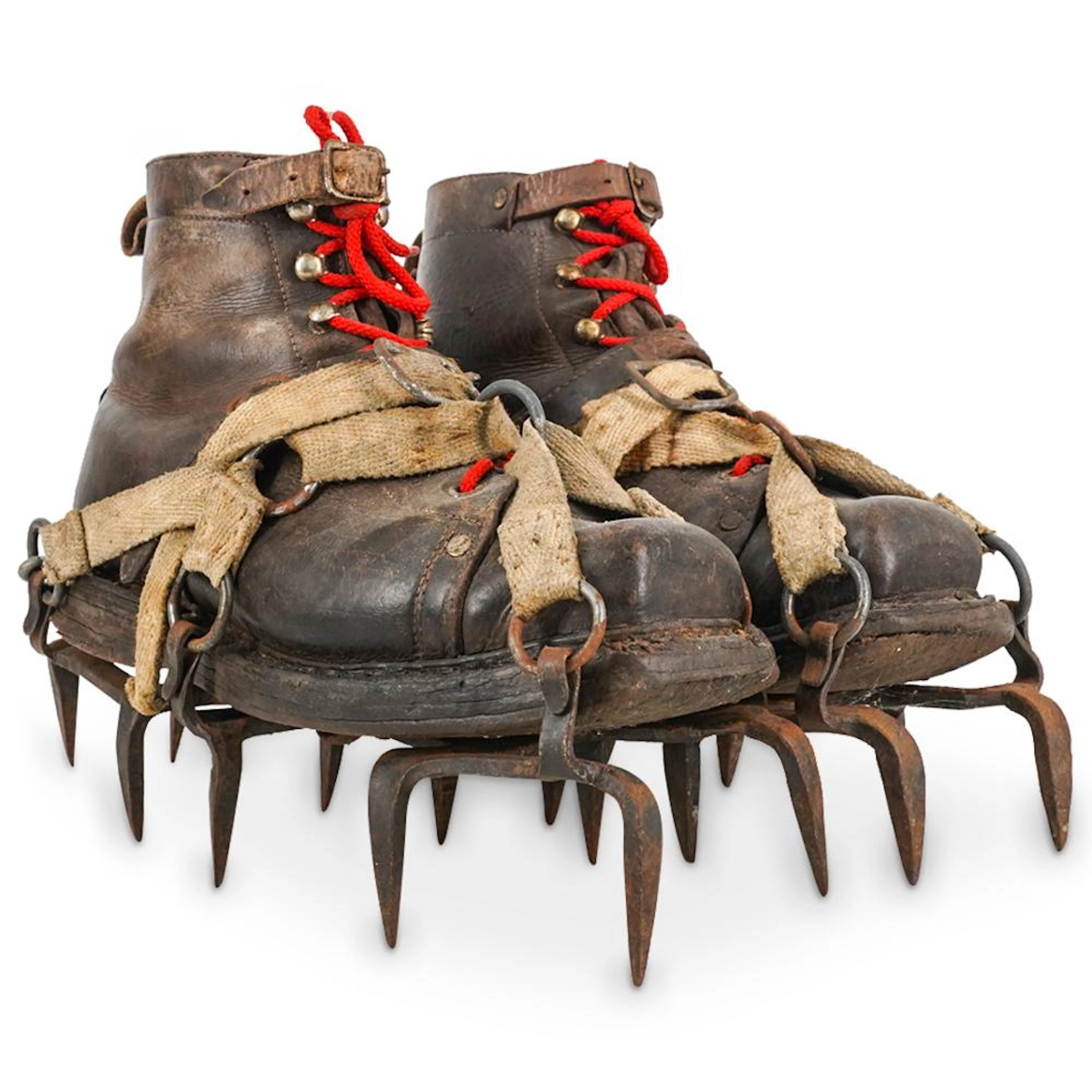 Antique Eckenstein Design Crampons And Leather Boots