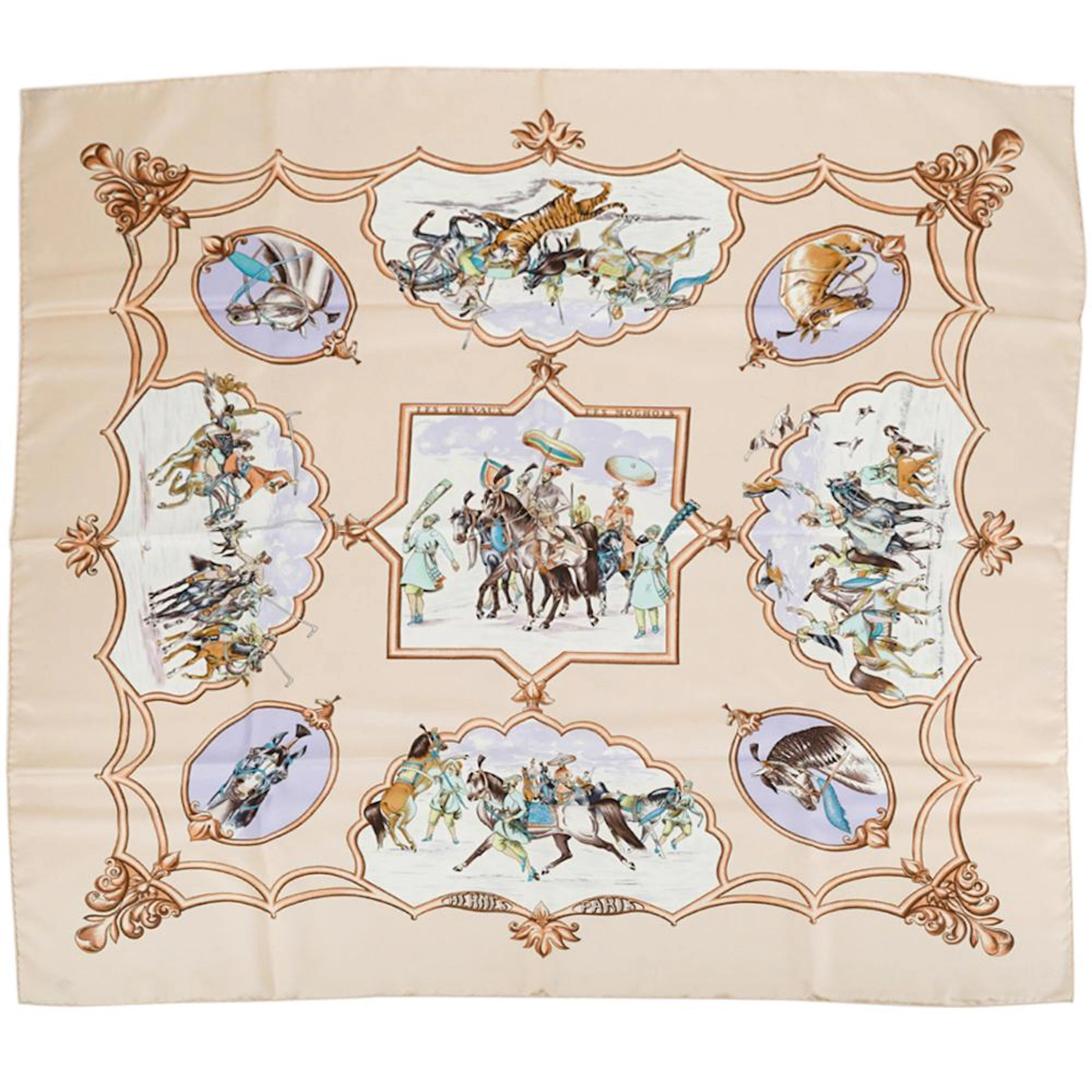 Hermes "Les Chevaux des Moghols" Silk Scarf