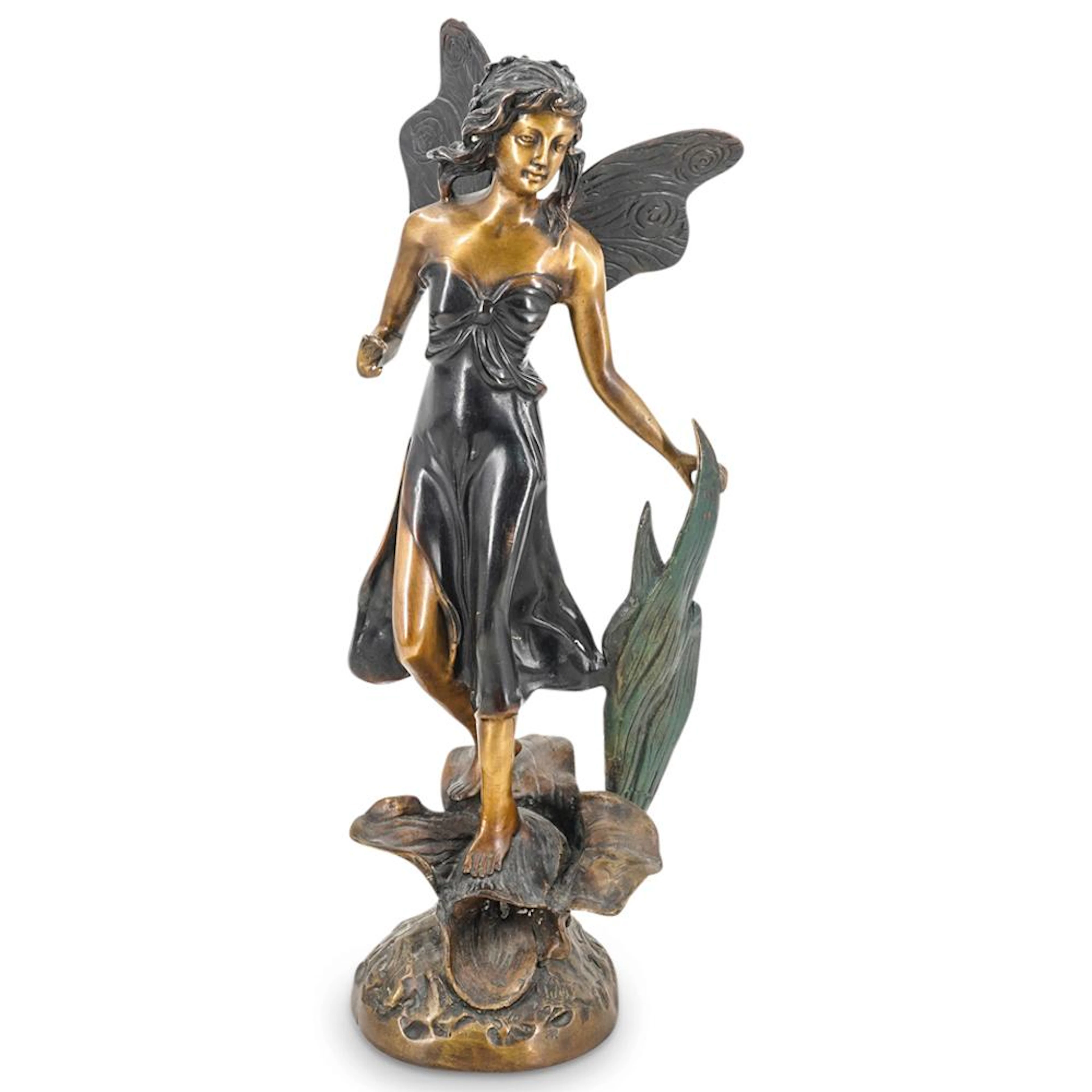 Whimsical Winged Fairy bronze Sculpture