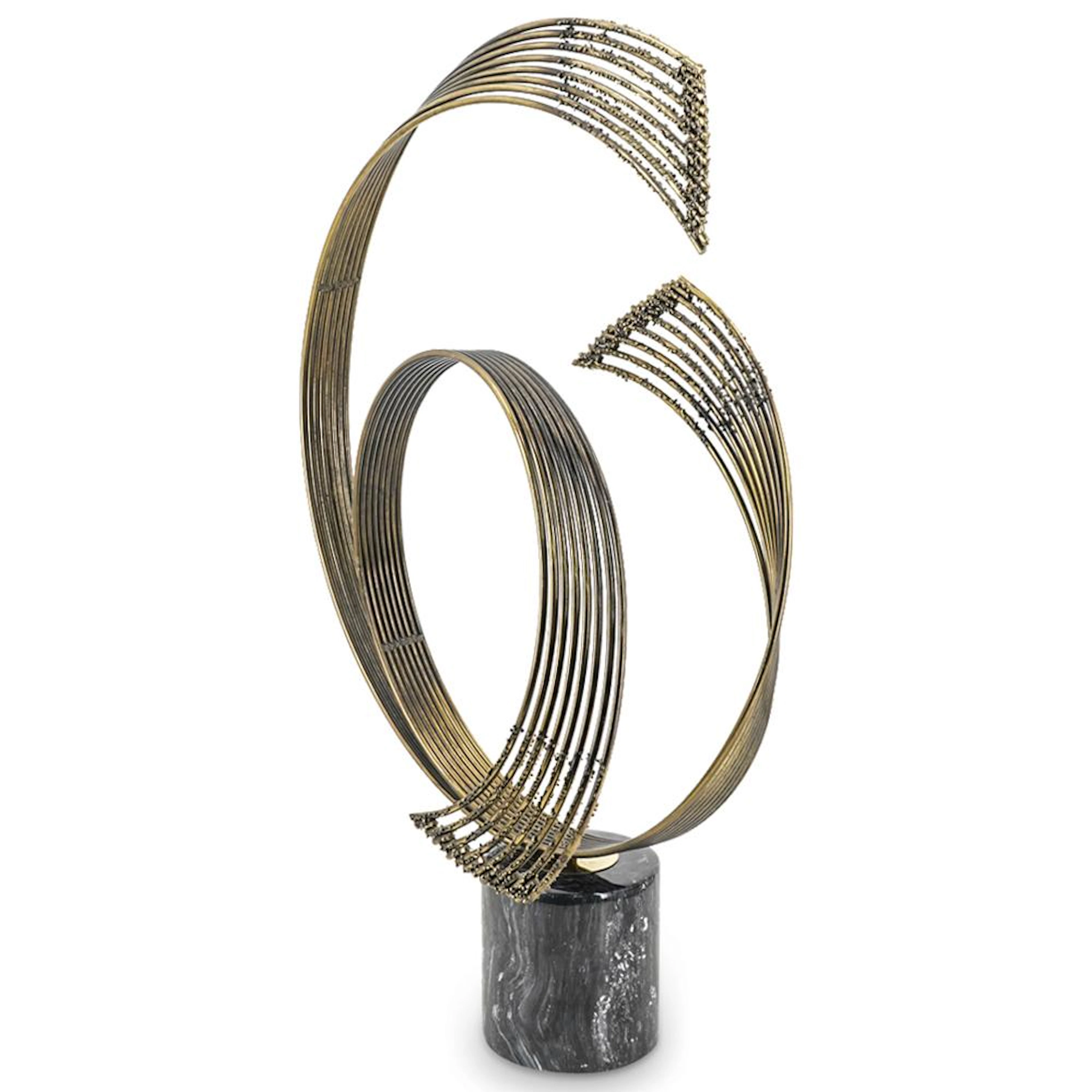 Curtis Jere "Windswept" Brutalist Brass Sculpture