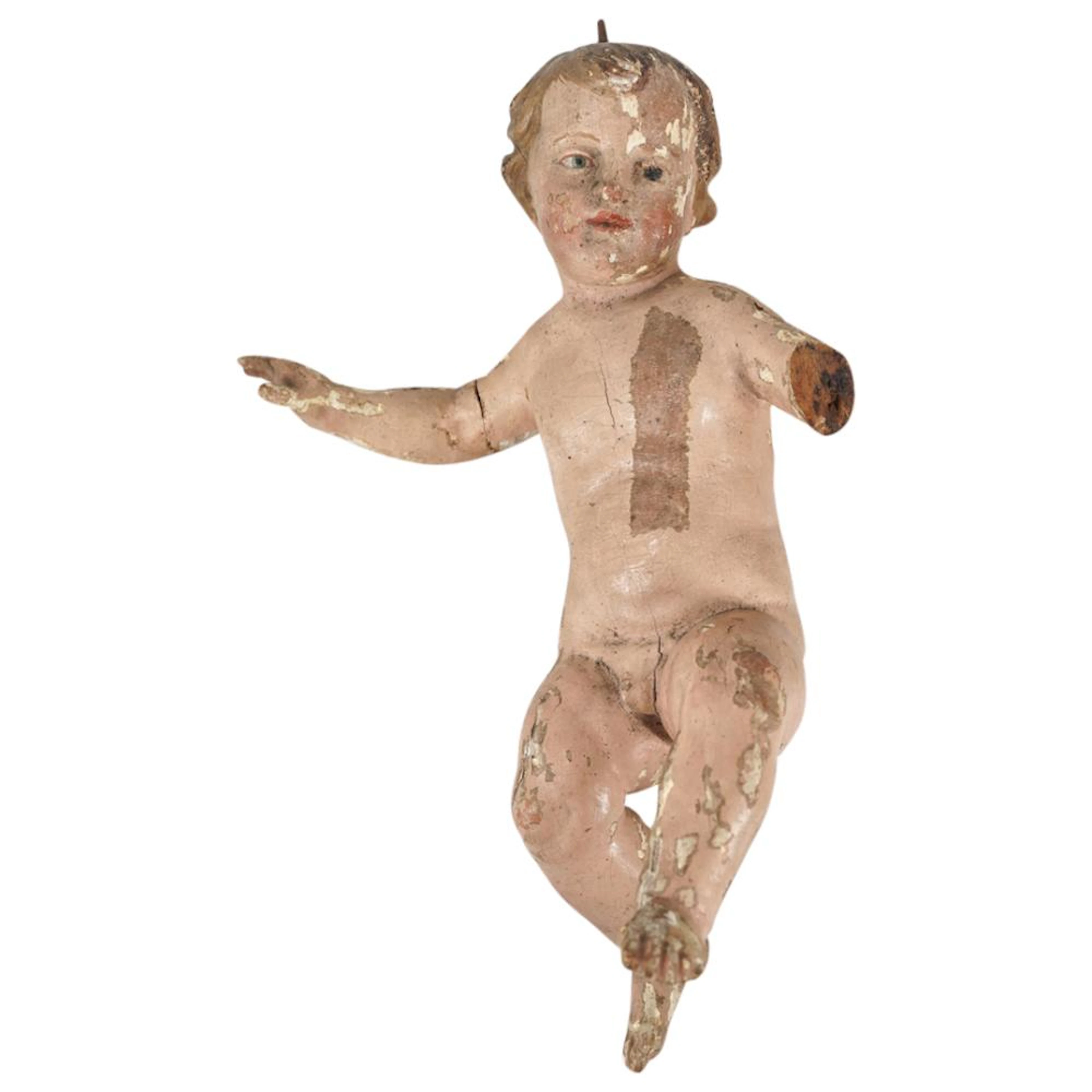 18th Century Carved Wooden Religious Statue