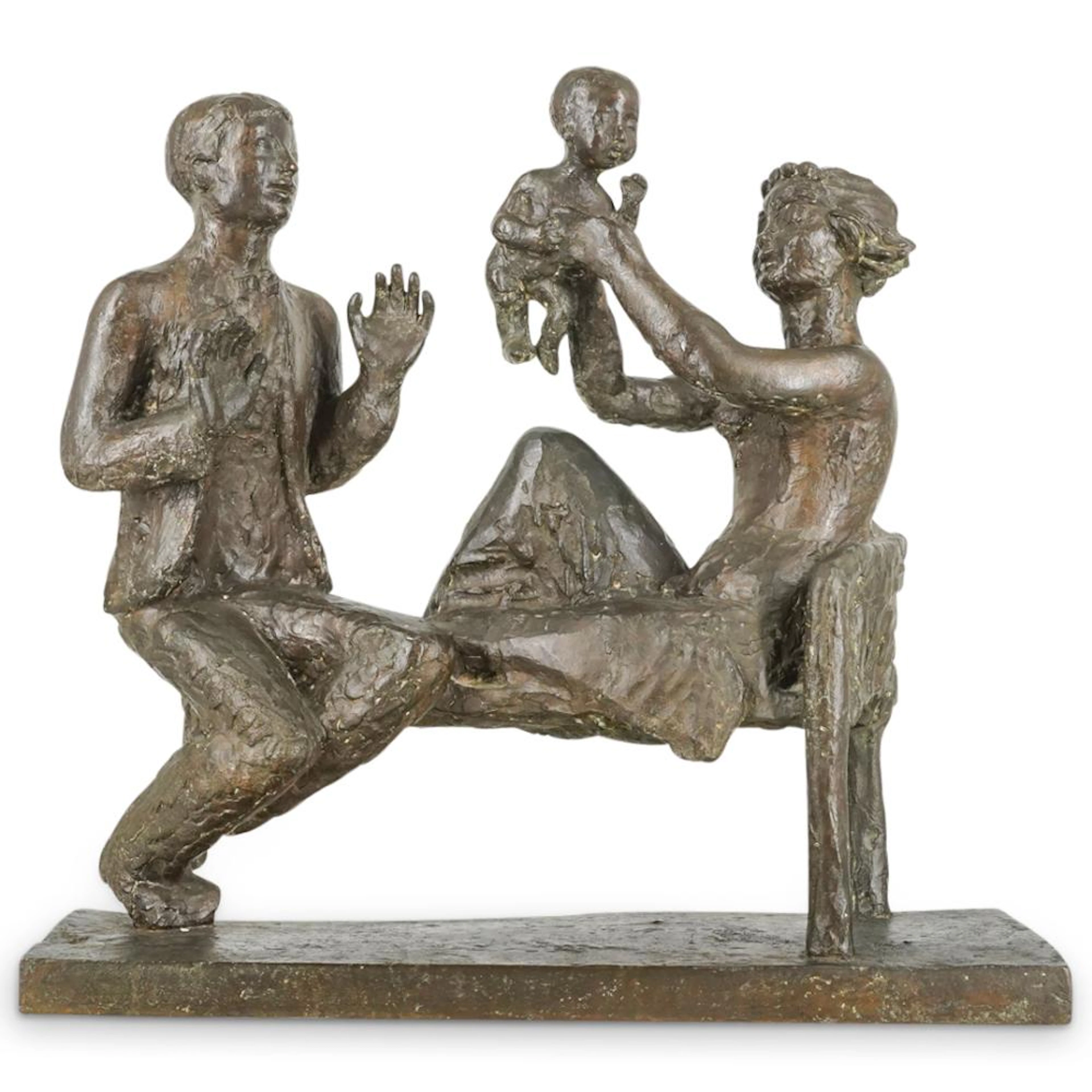 Manner of Henry Moore Bronze Family Group