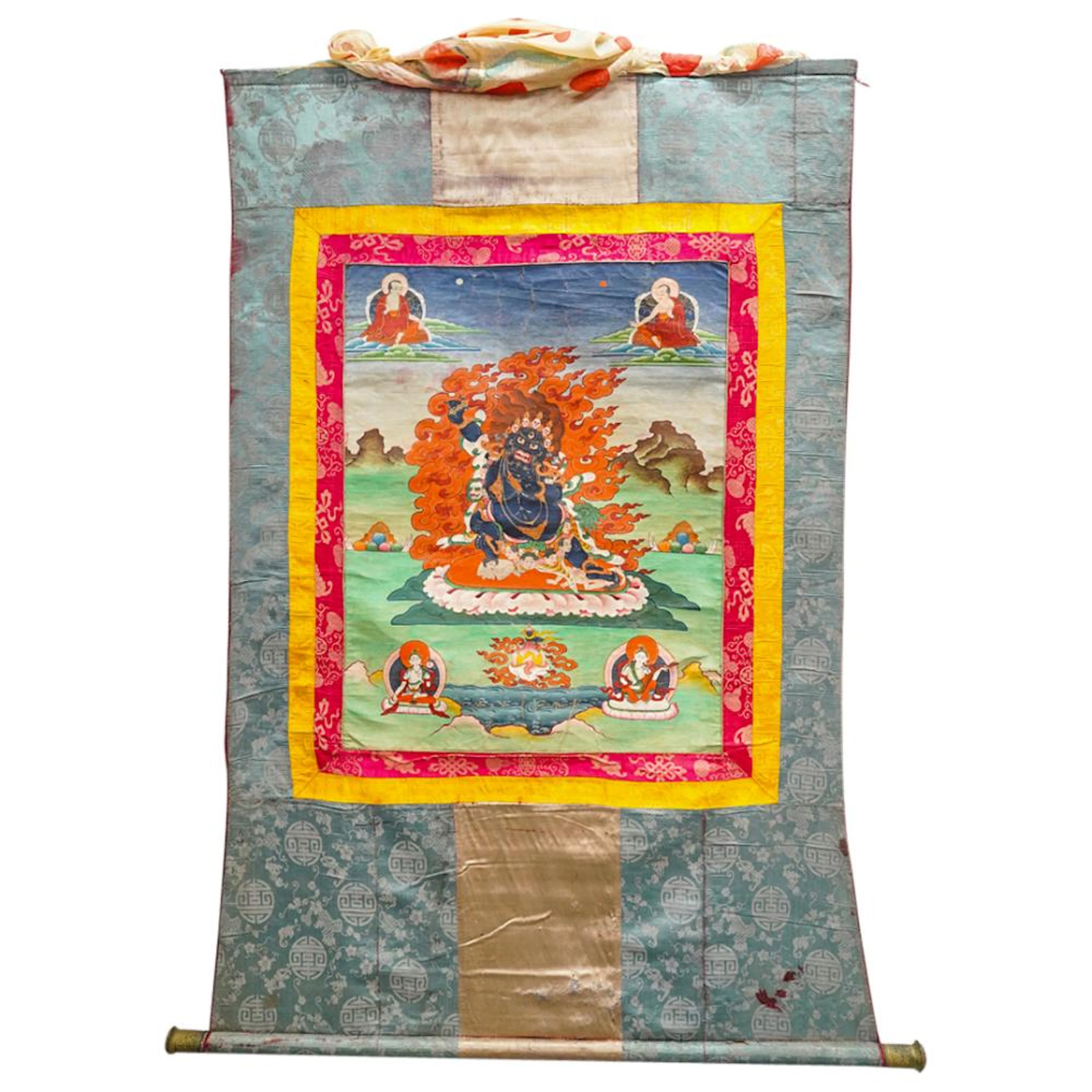 19th Century Tibetan Buddhist Padmasambhava Dorje Drolo Thangka