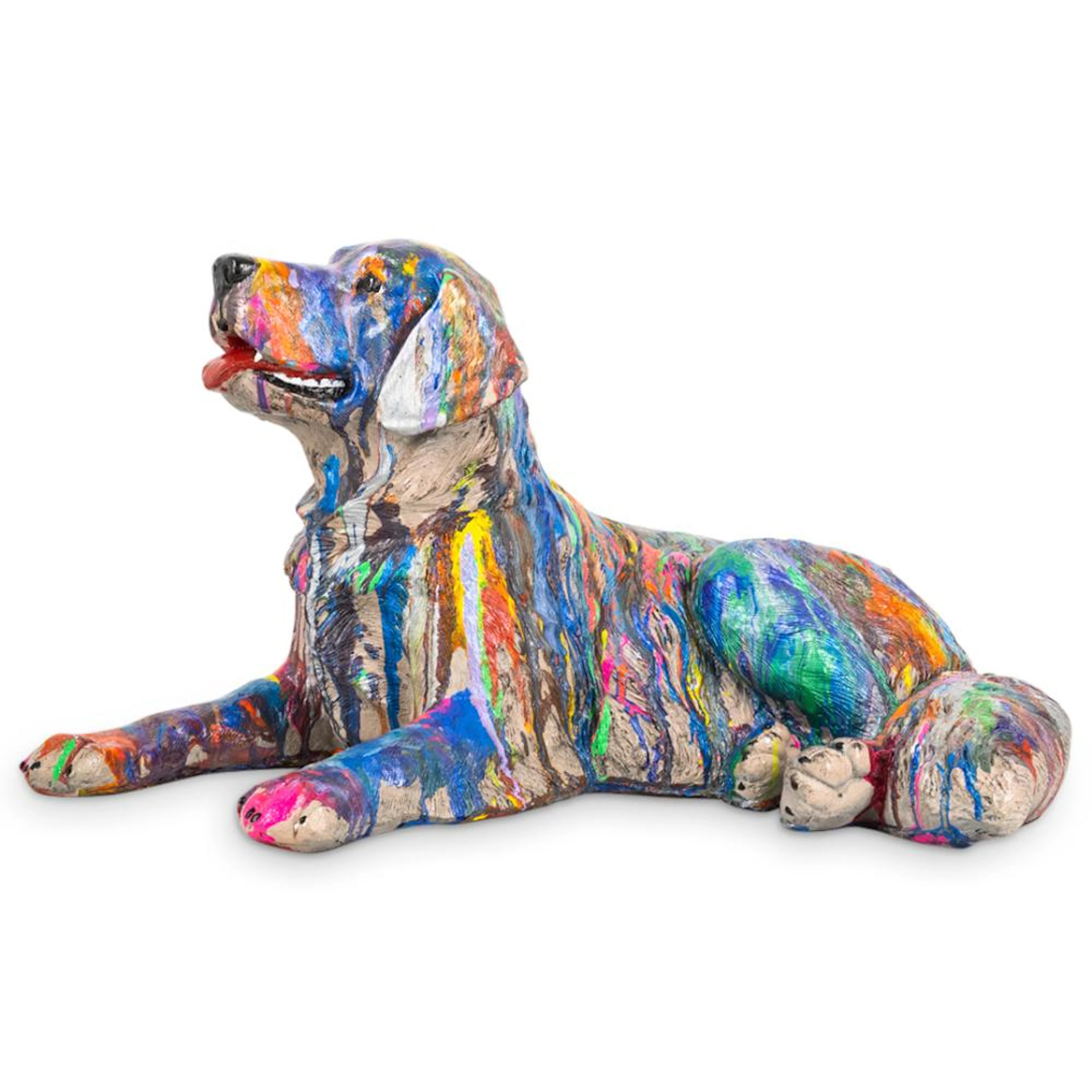 DOMI Psychedelic Street Art Retriever Sculpture