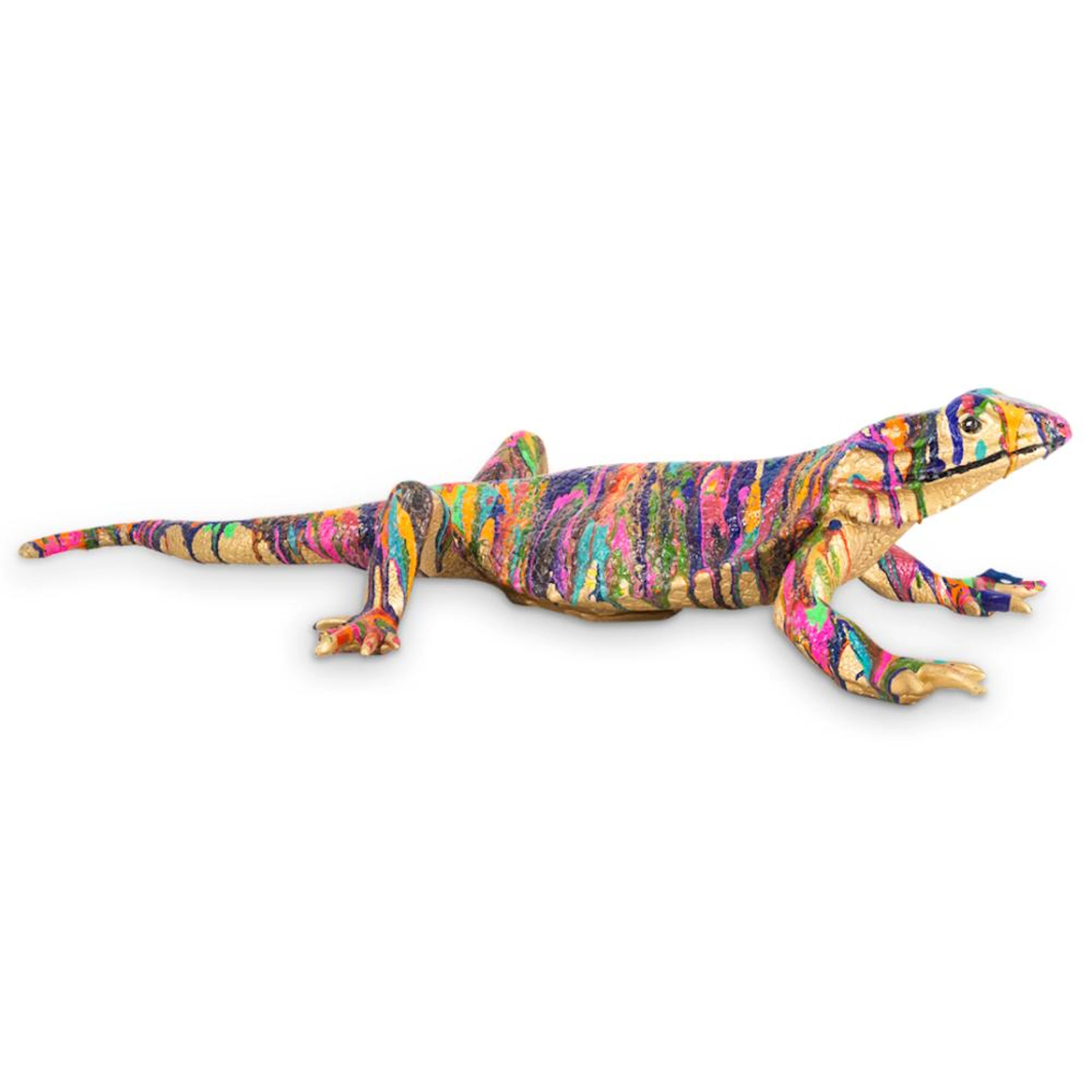 DOMI Psychedelic Street Art Lizard Sculpture