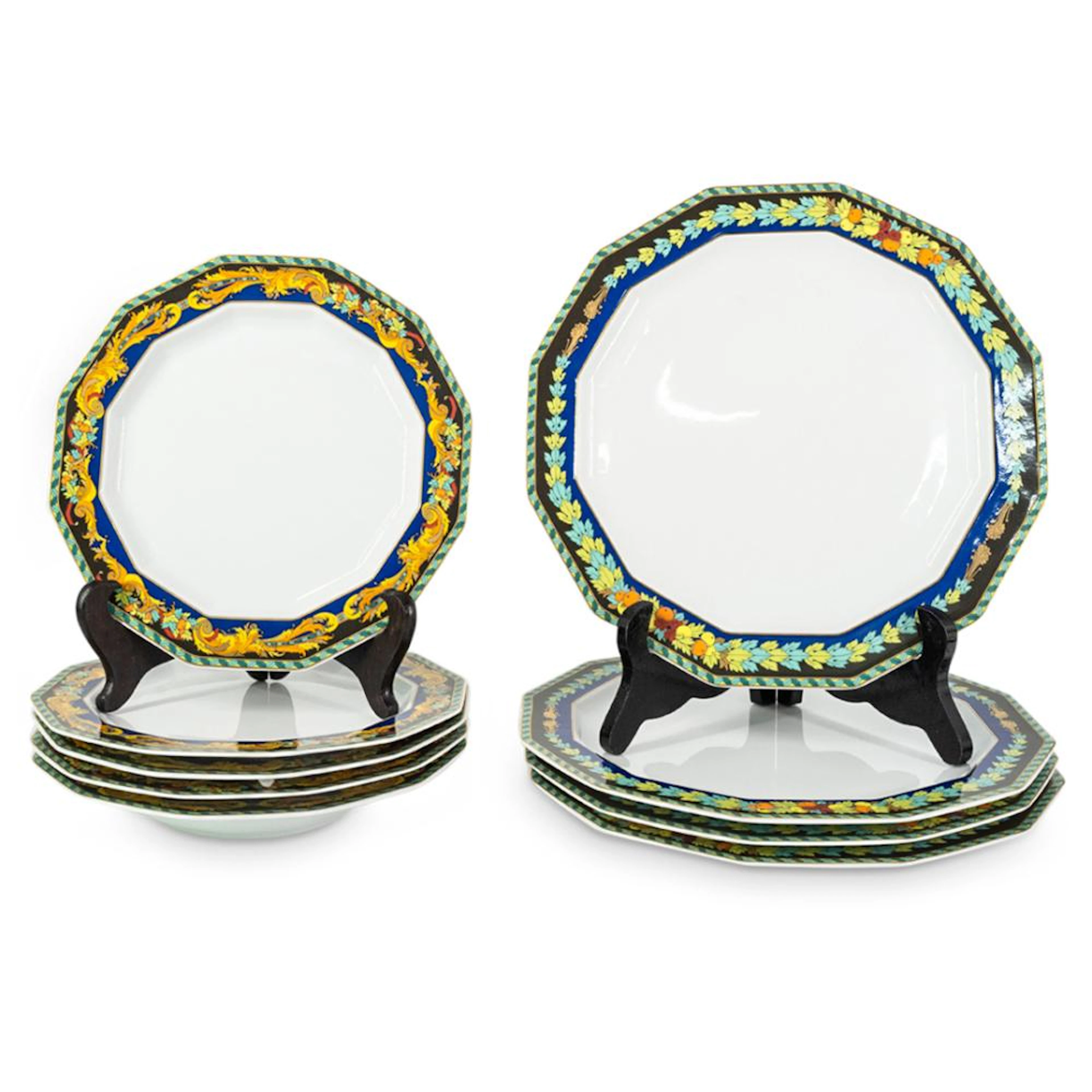 (9 Pc) Versace Rosenthal "Le Roi Soleil" Porcelain Set