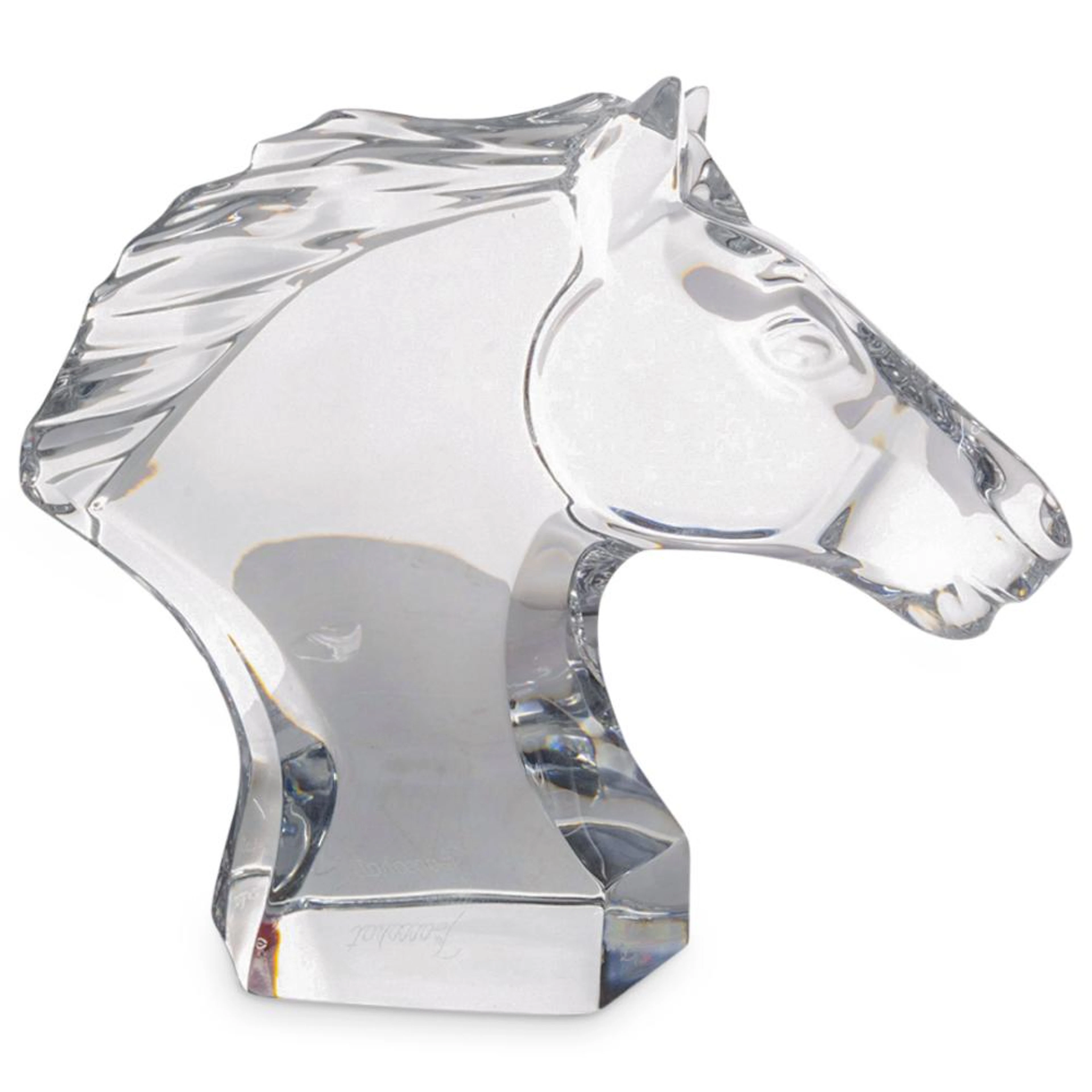 Baccarat Crystal "Tete De Cheval" Sculpture
