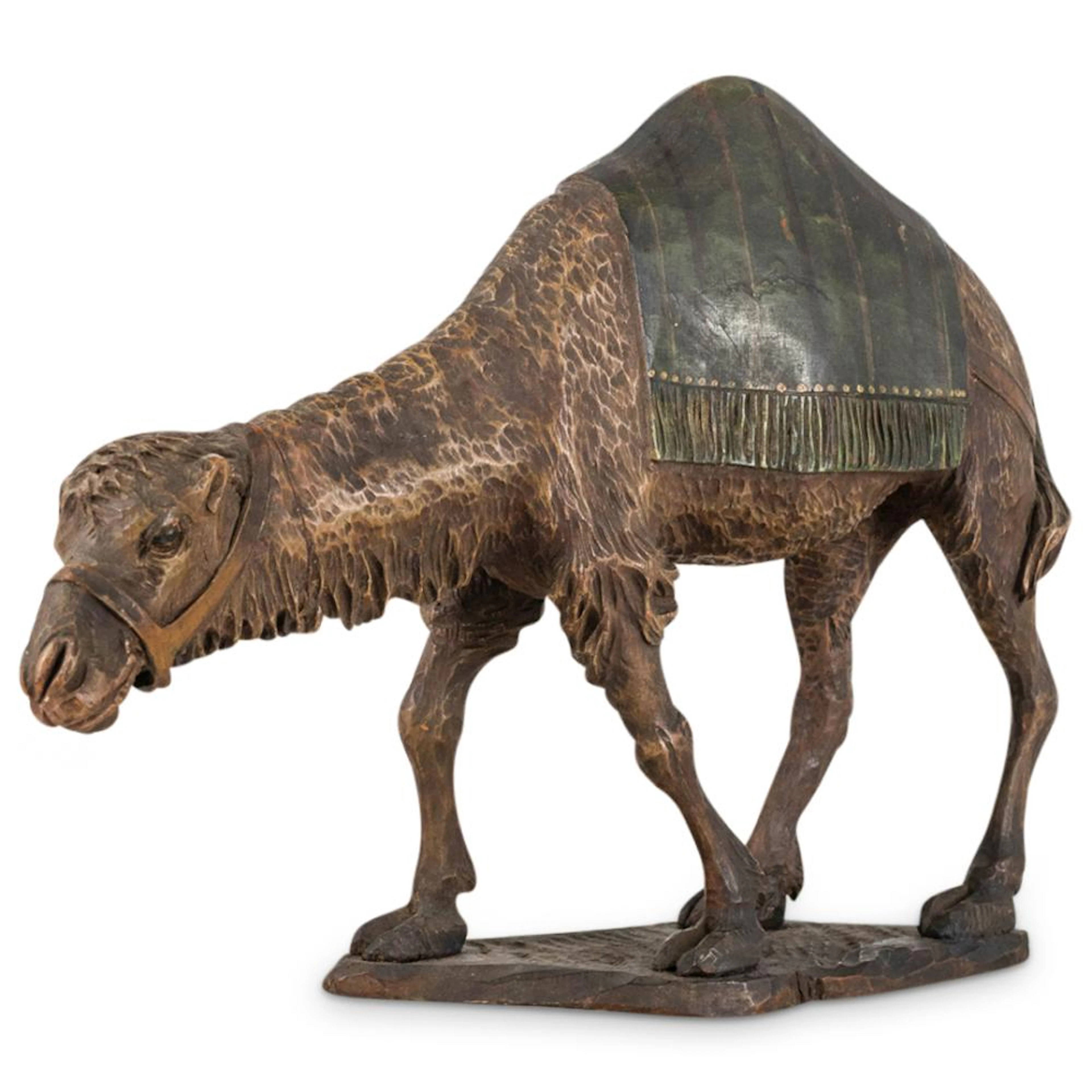 Antique Orientalist Carved Wood Camel