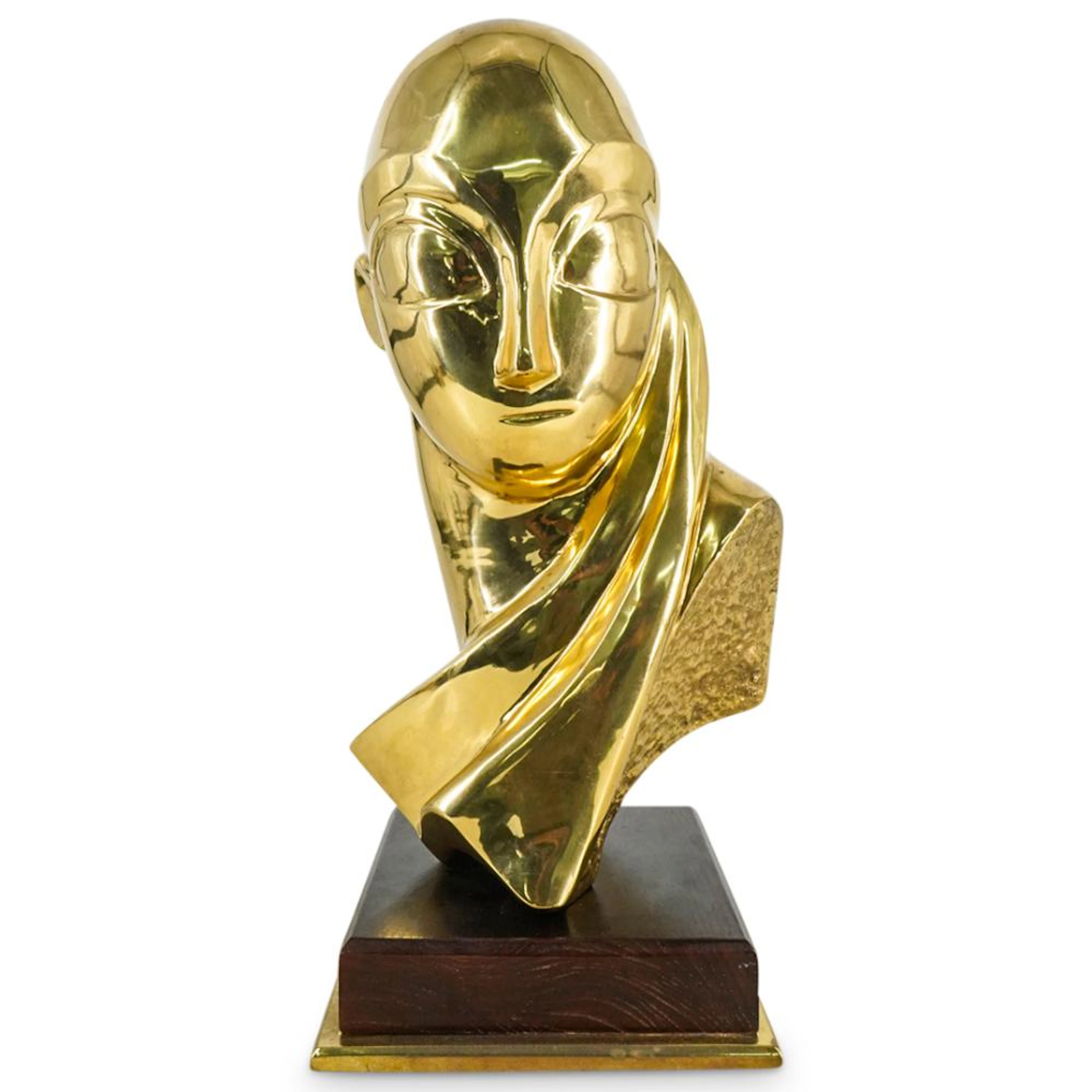 After Constantin Brancusi "Mademoiselle Pogany" Mixed Metal Bust