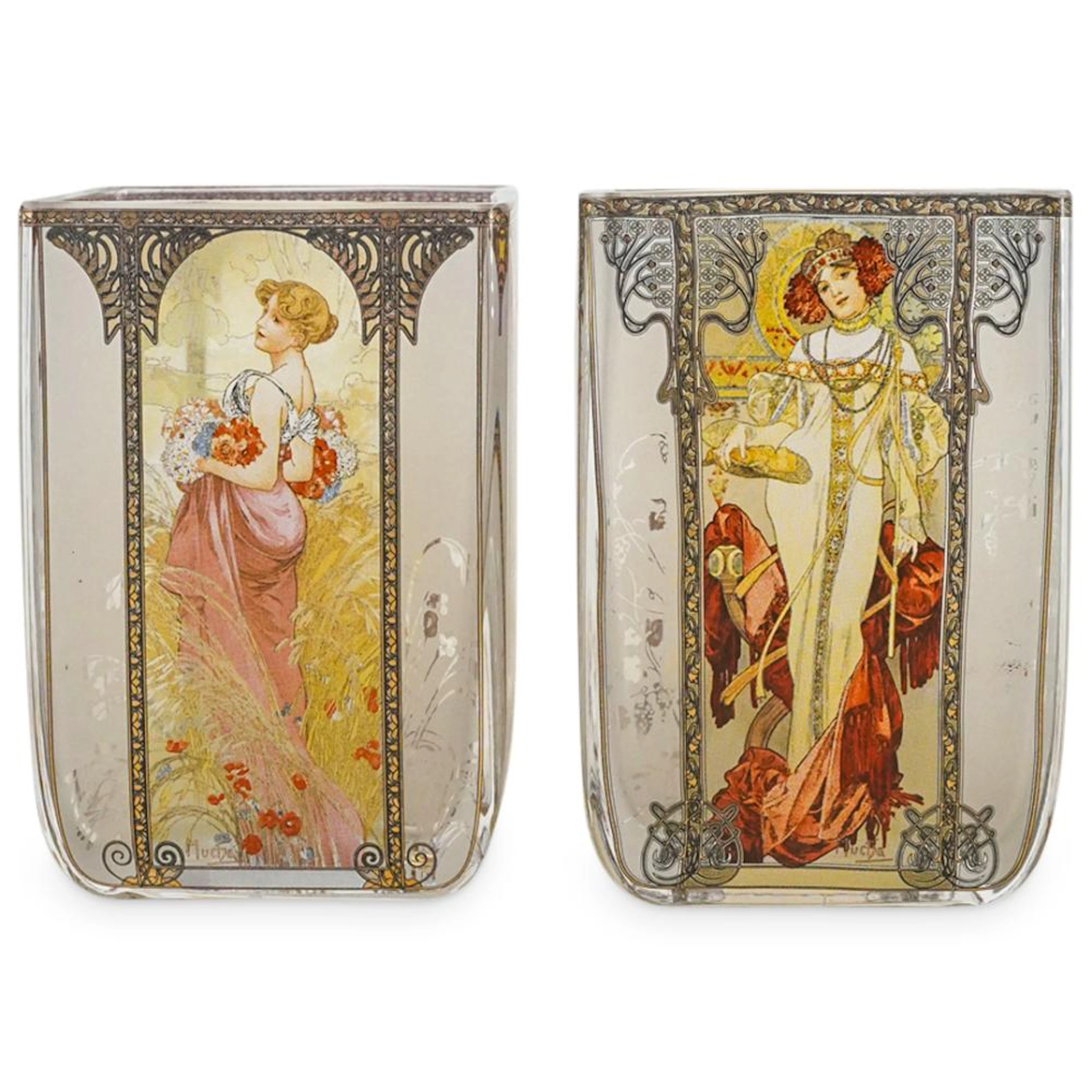 Pair Goebel Artis Orbis Alphonse Mucha Tealights