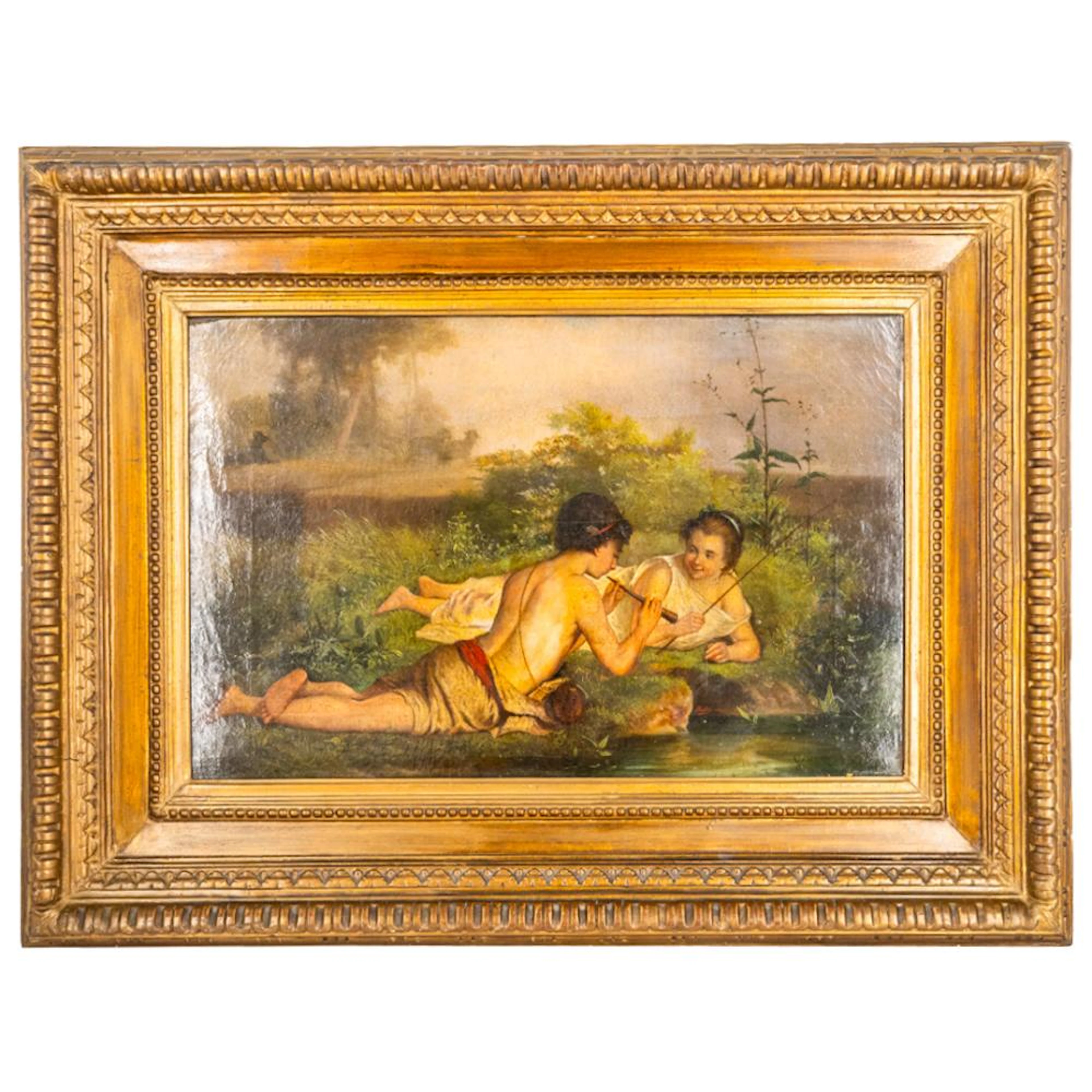 1887 Signed A. Rofsi Antique Framed Oil Painting On Canvas