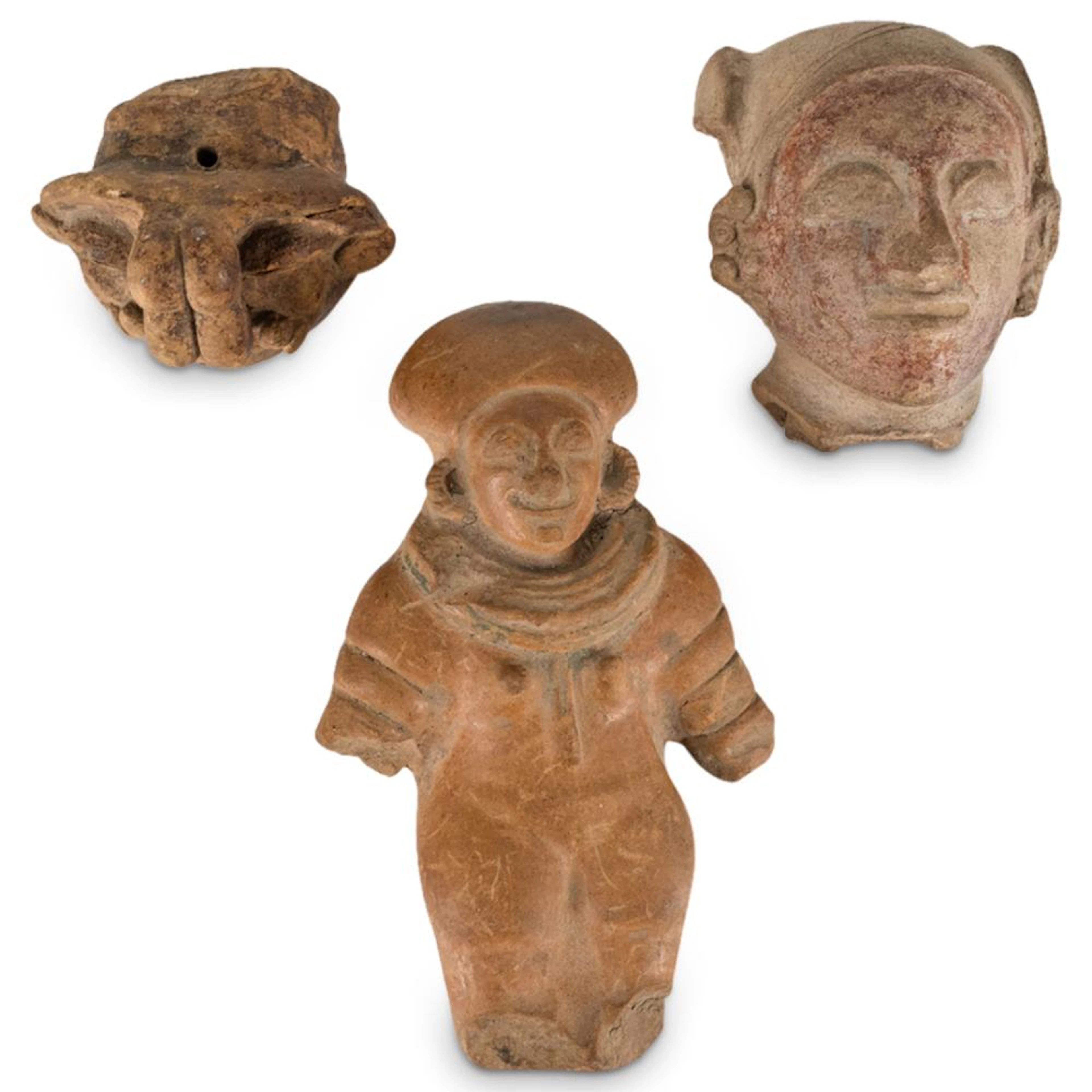 (3 Pc) Pre Columbian Style Ceramic Figural Items