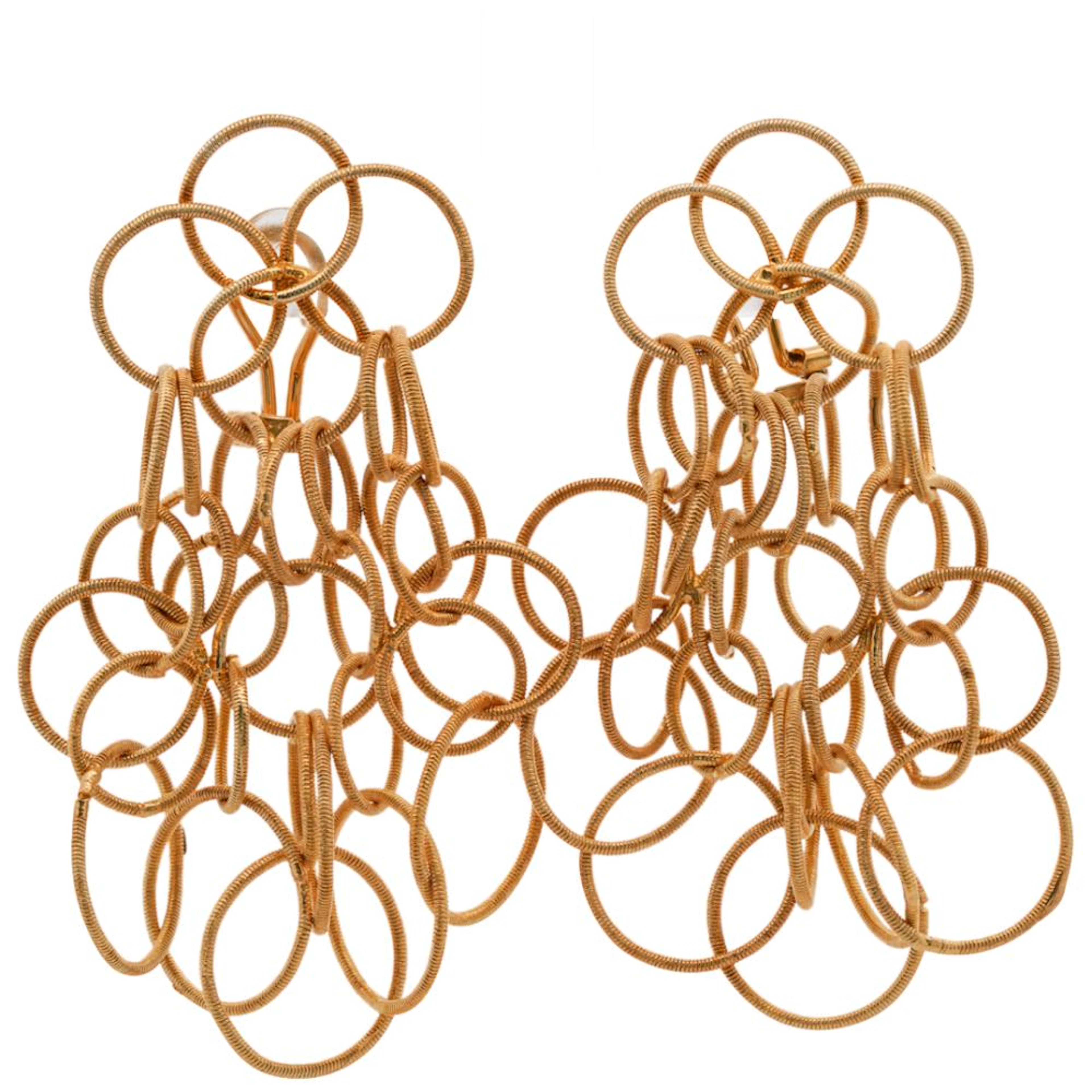 Buccellati Style "Hawaii" Gilt Silver Earrings