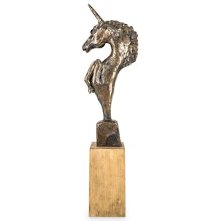 James Akston 1978 Bronze Unicorn Sculpture