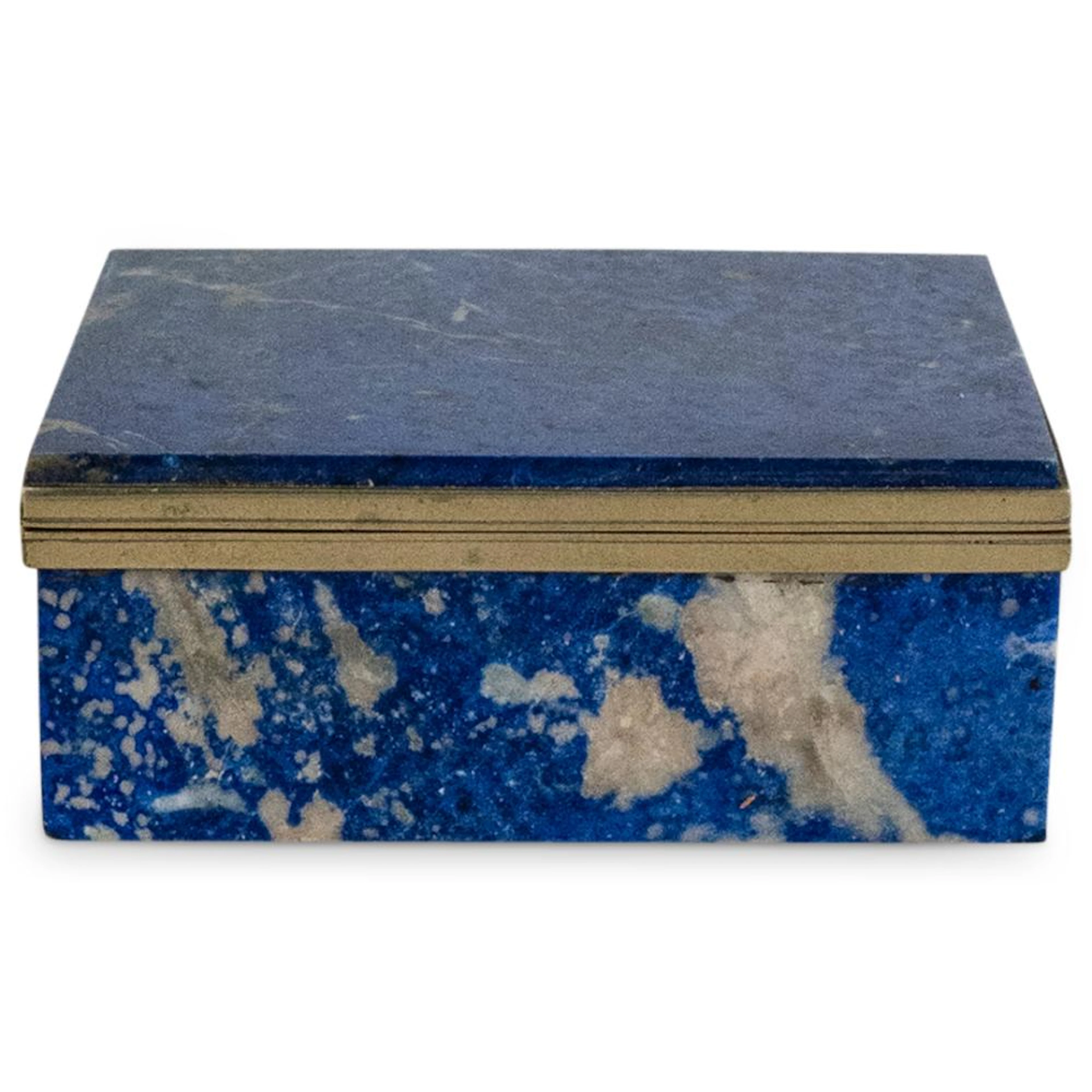Lapis Lazuli & Silver Hinged Trinket Box