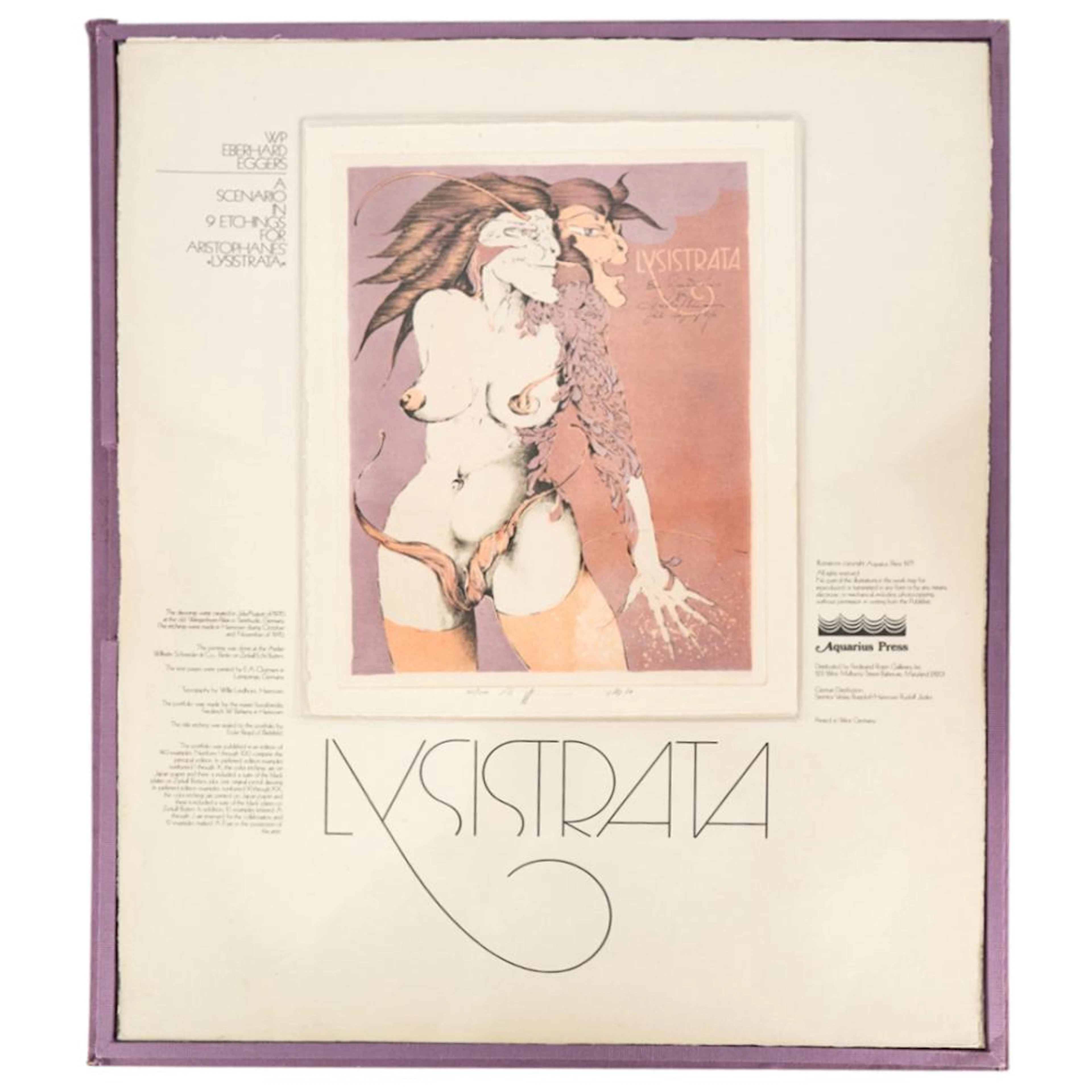 W.P Eberhard Eggers (1939-2004) Lysistrata Etchings