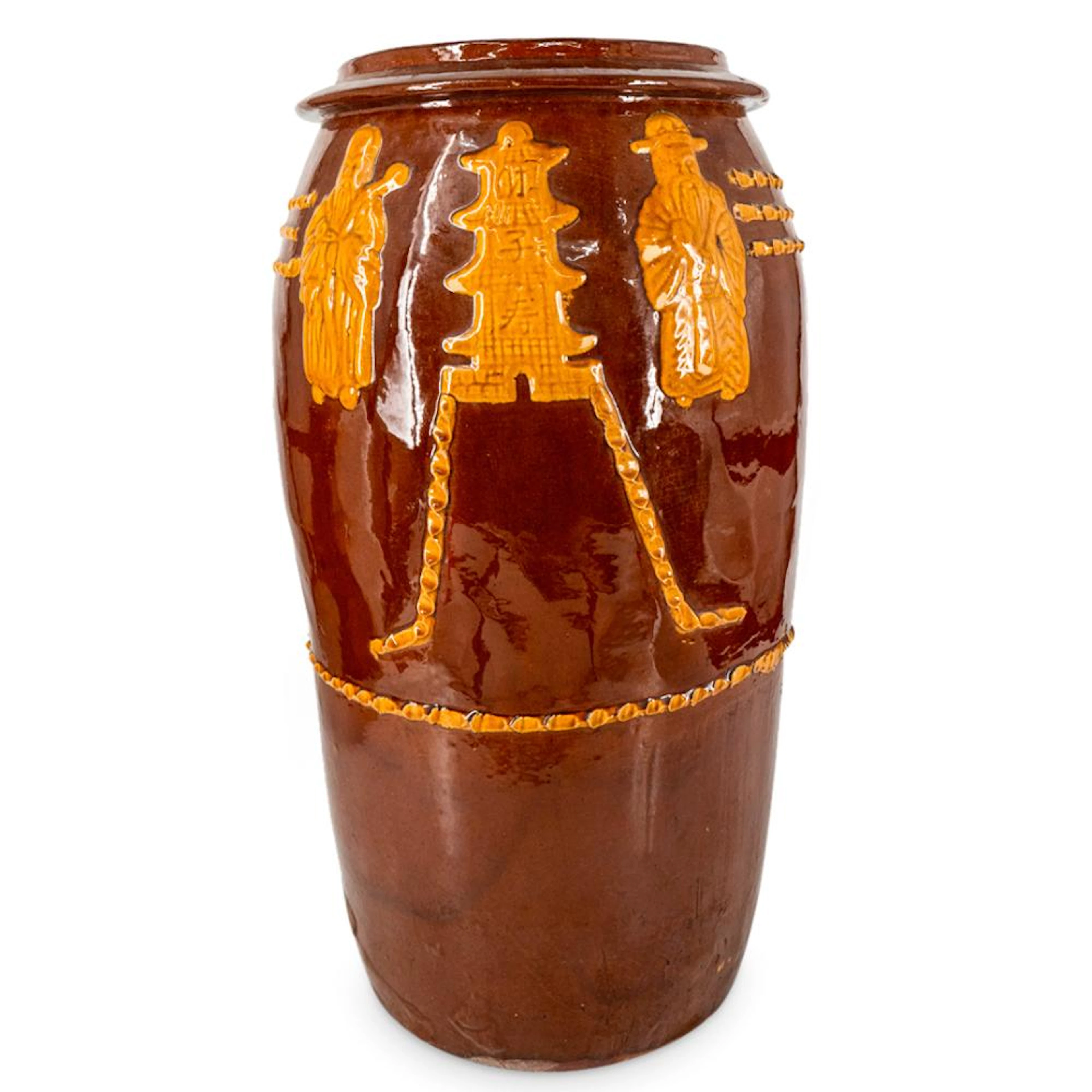 Antique Korean Earthenware Pottery Kimchi Jar