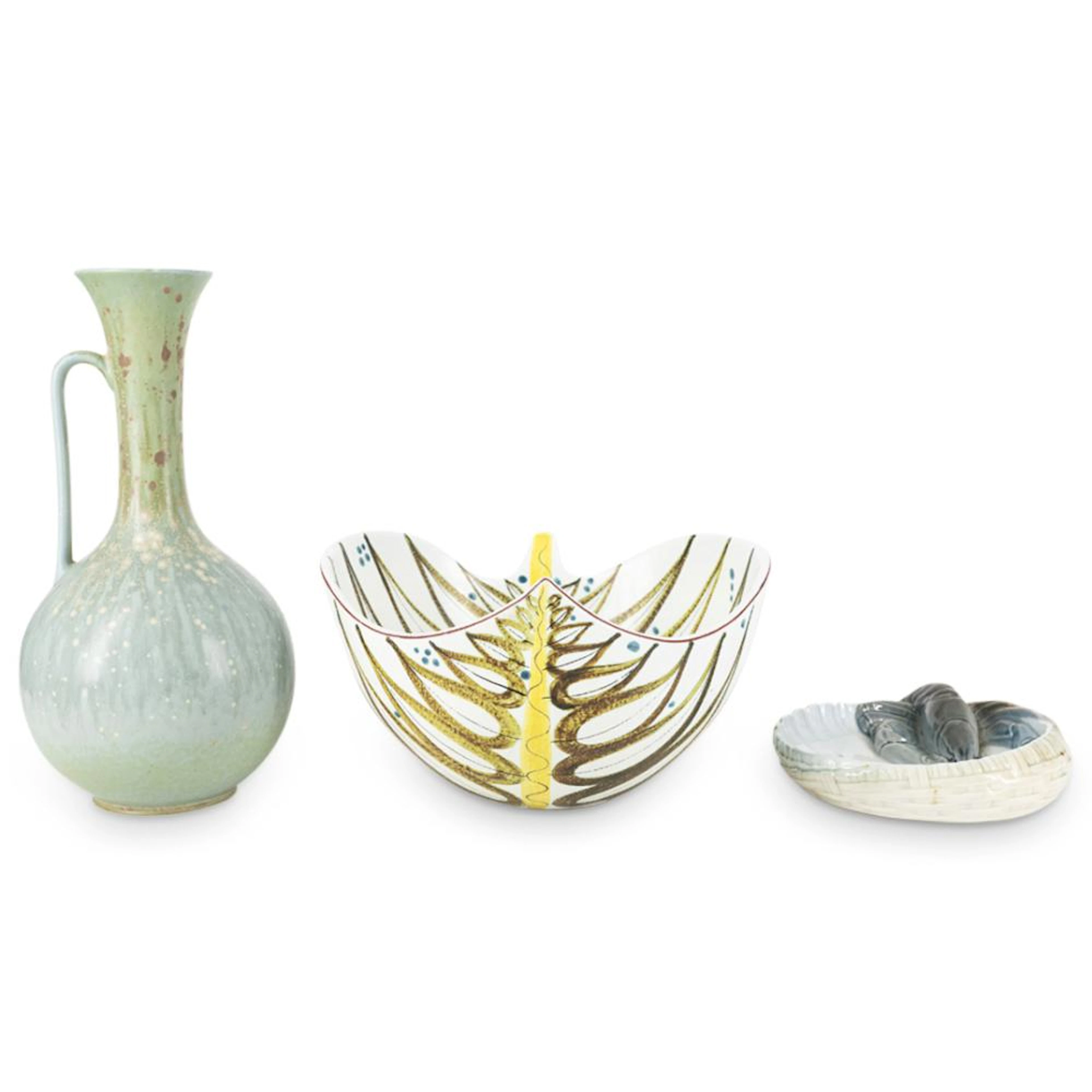 (3 Pc) Scandinavian Designer Pottery Lot