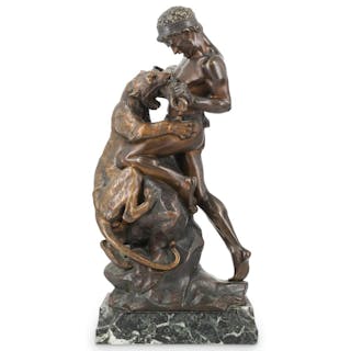 Edouard Drouot (French, 1859 - 1945) "Lutte Pour La Vie" Bronze Sculpture