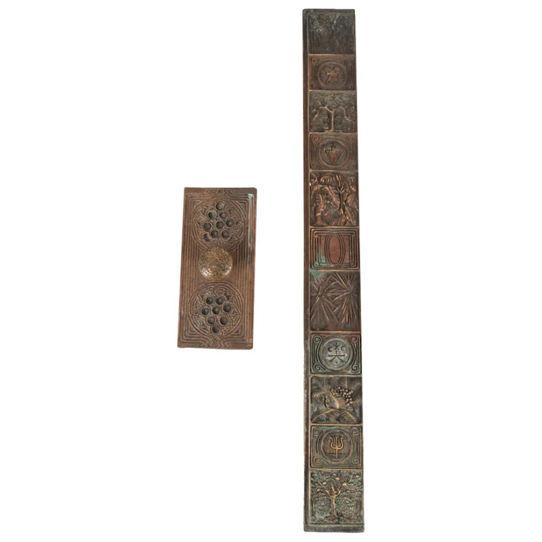 Tiffany Studios "Bookmark" Bronze Blotter and Blotter End