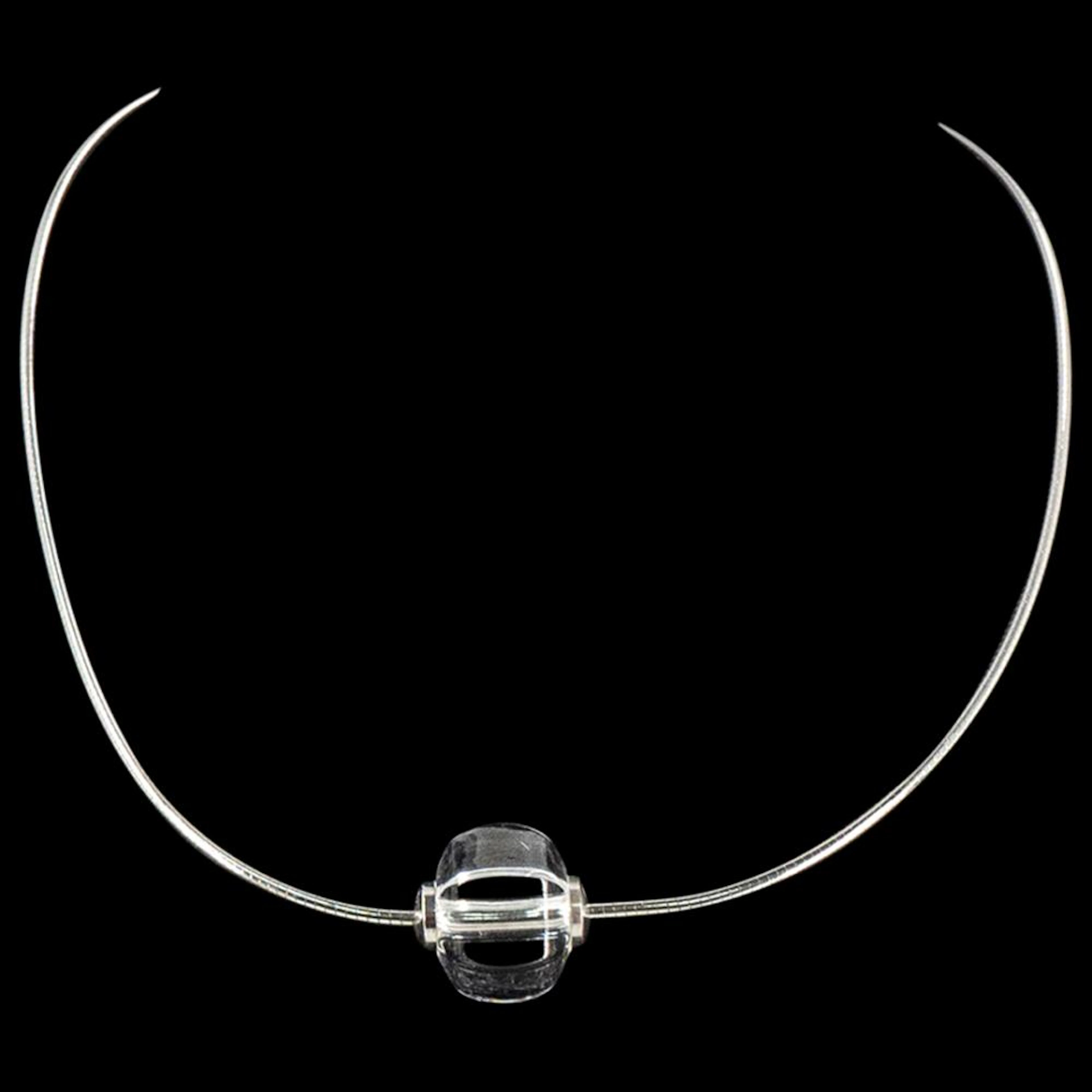 Baccarat "Sherazade" Sterling & Crystal Necklace W/ Box