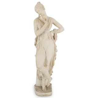 19th Cent. Neoclassical Marble Sculpture Of Euphrosyne