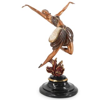 Erte (Russian/French, 1892) "La Danseuse" Bronze Sculpture