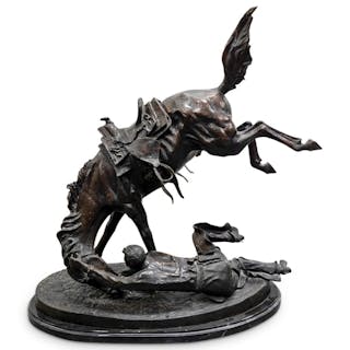 Large Frederic Remington (American 1861) "Wicked Pony" Bronze Western Sculpture
