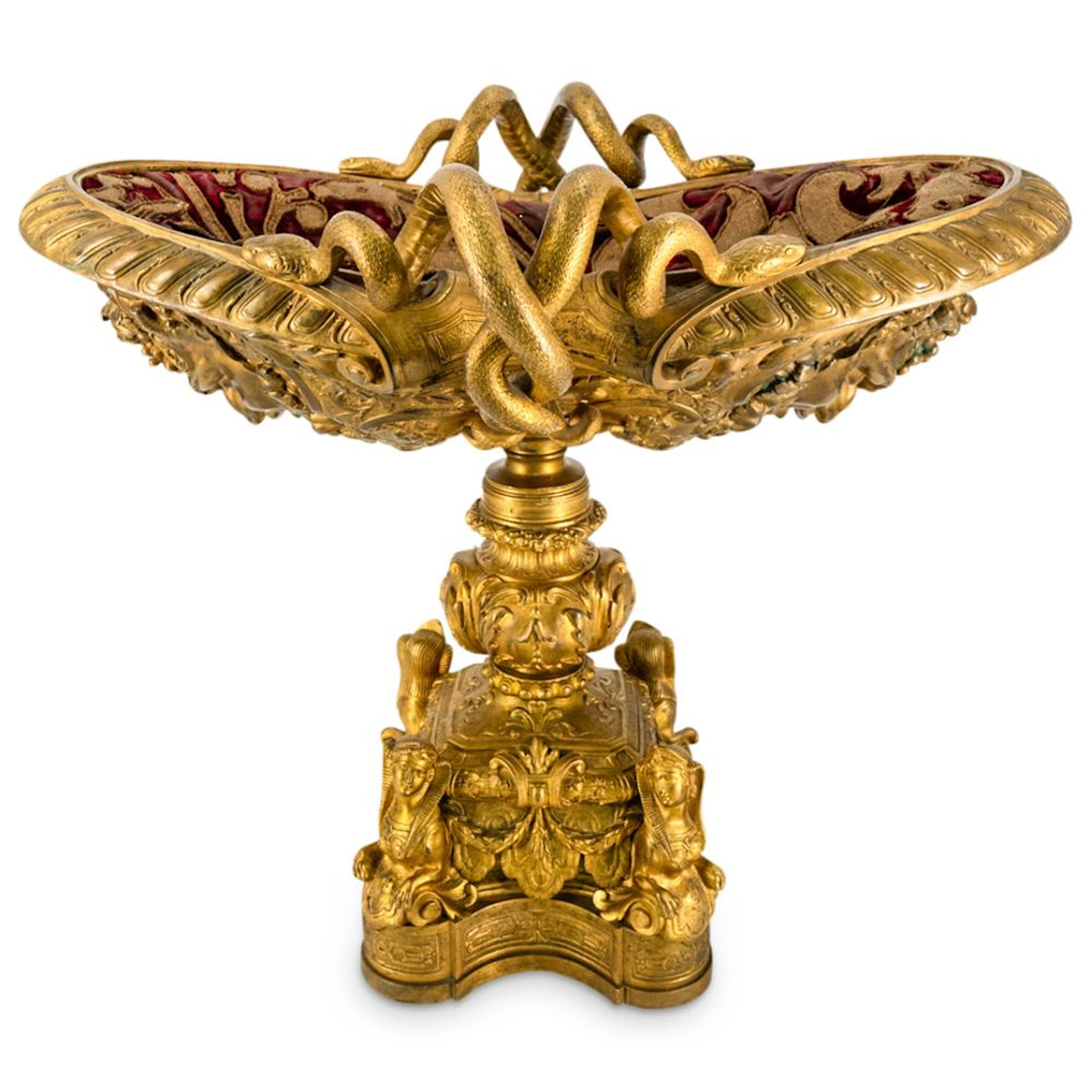 Antique French Ormolu Bronze Egyptian Revival Centerpiece