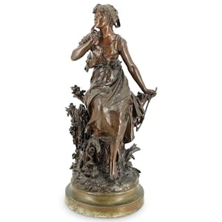 Auguste Moreau (France 1834-1917) Seat Woman Bronze