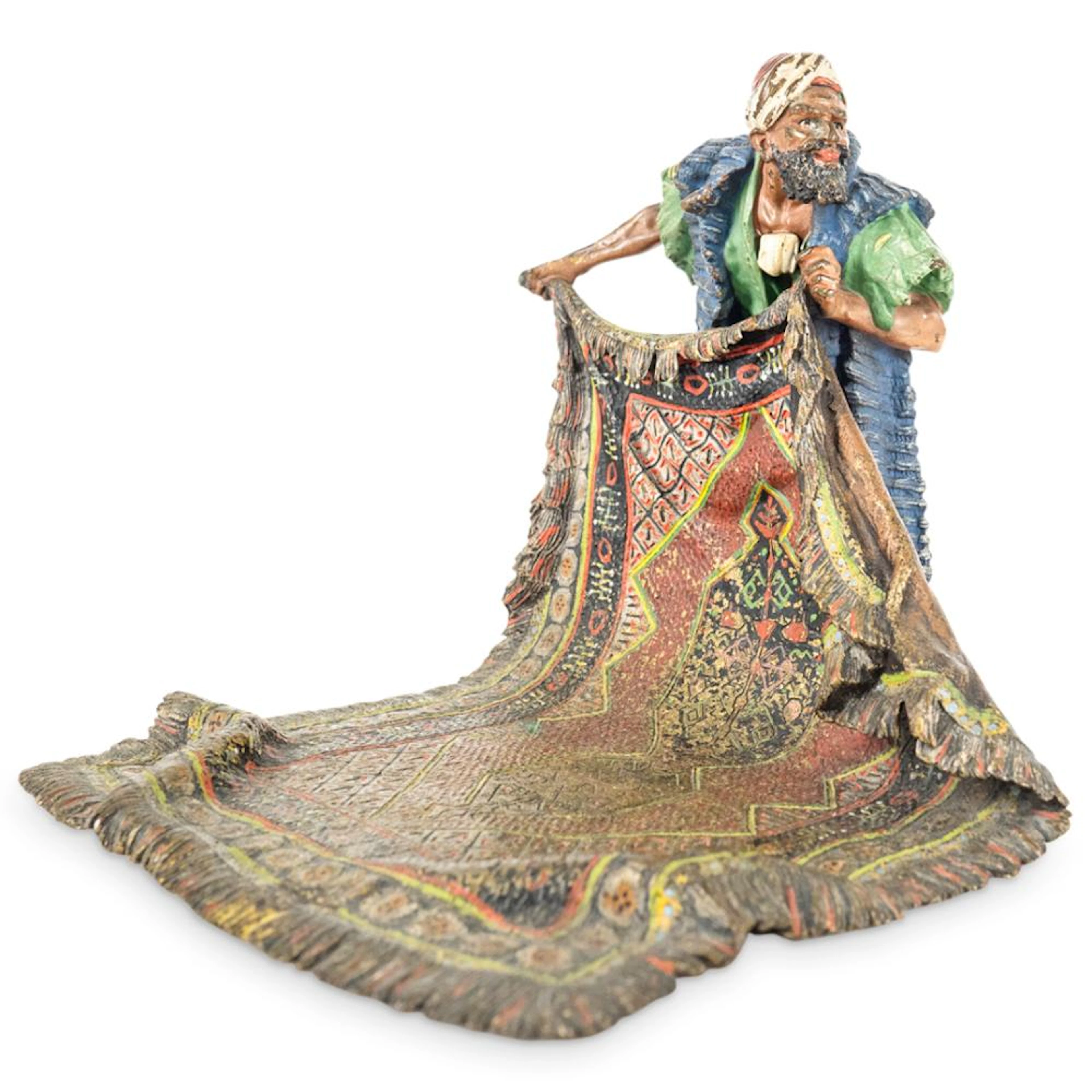 Antique Bergmann Orientalist Bronze Carpet Seller Sculpture