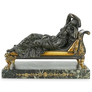 Antique French Reclining Ariadne Bronze Figure