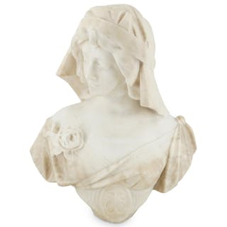 Italian A. Bellini Marble Bust Statue