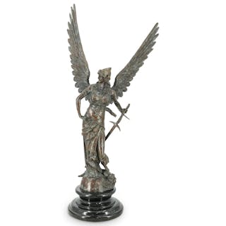 Vintage Arch Angel Bronze Sculpture