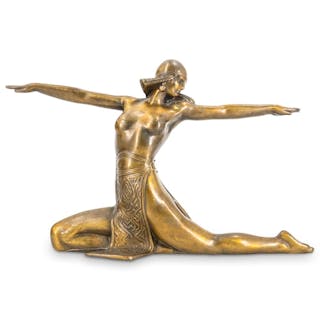 Art Deco French Egyptian Revival Brass Sculpture