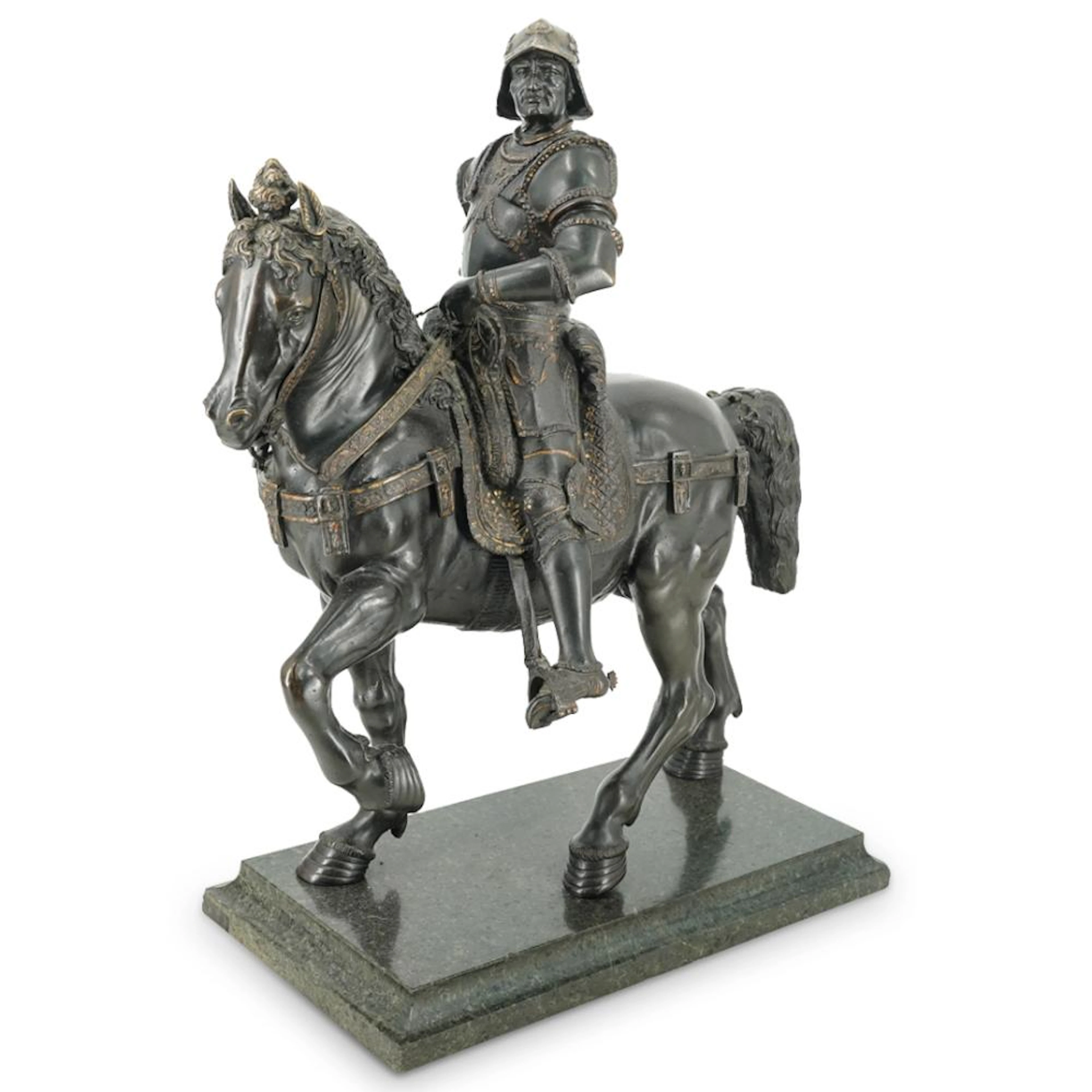After Andrea del Verrocchio Equestrian Bronze