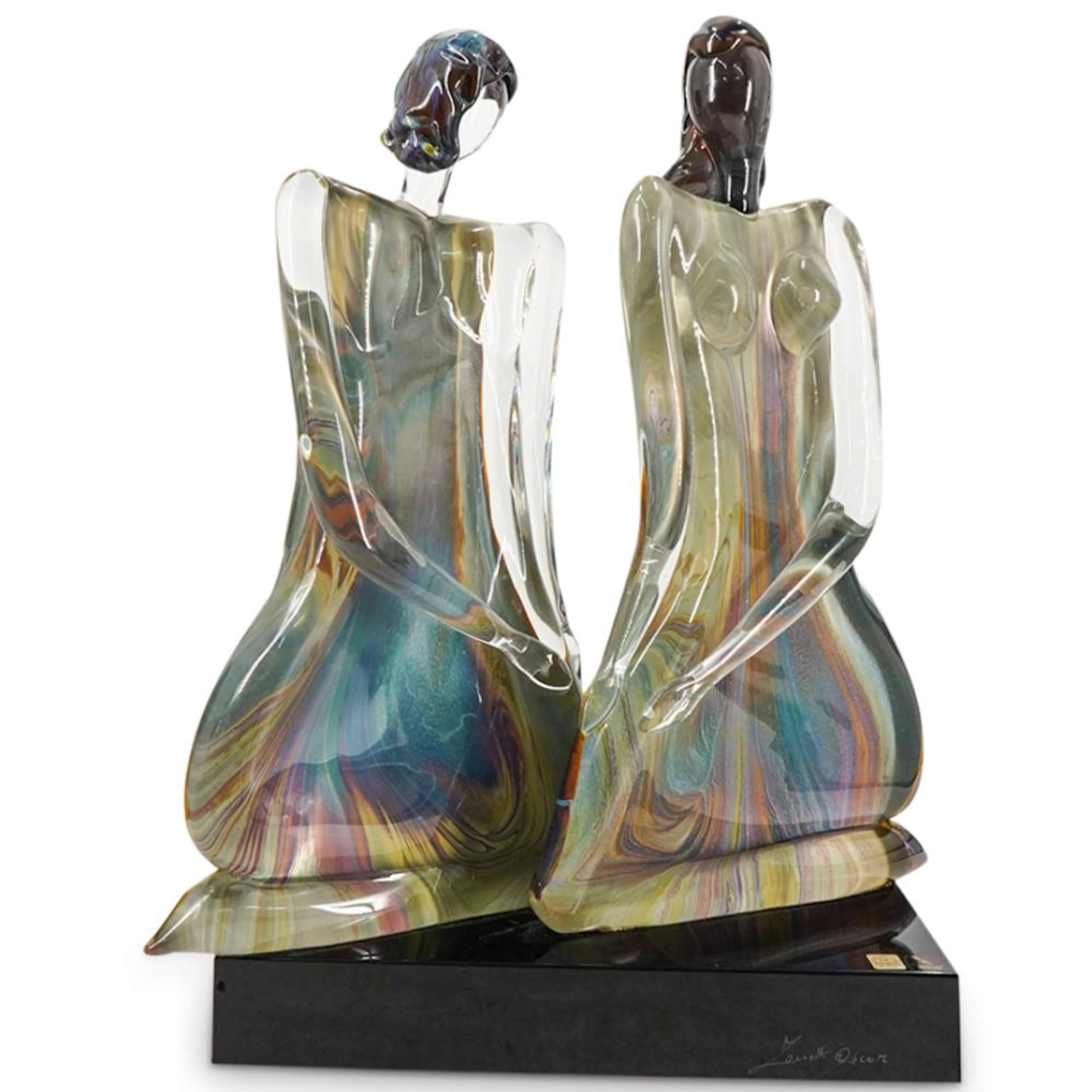 Oscar Zanetti (Italian, B. 1961) Chalcedony Murano Art Glass Sculpture