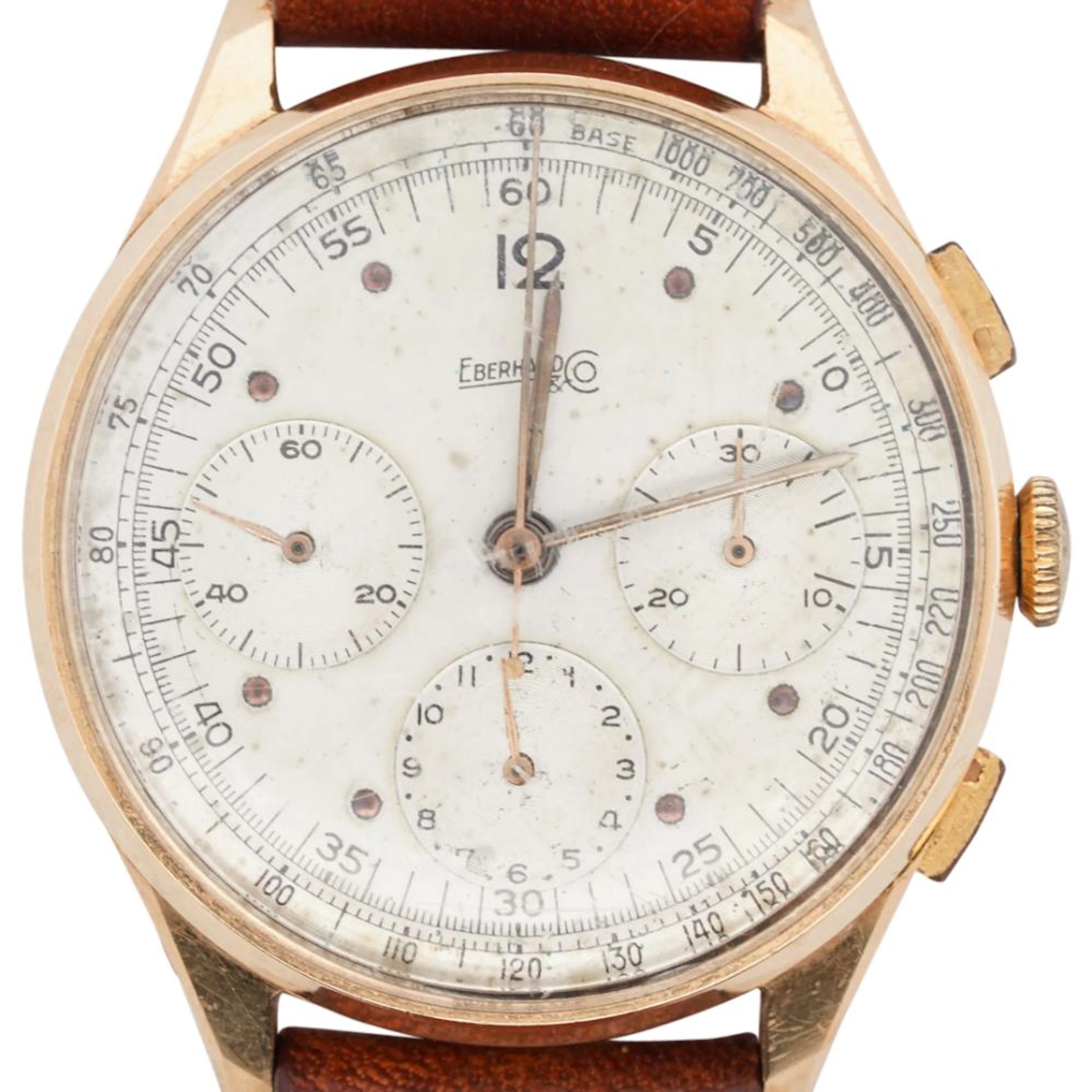 Vintage Eberhard 18k Gold Chronograph Watch