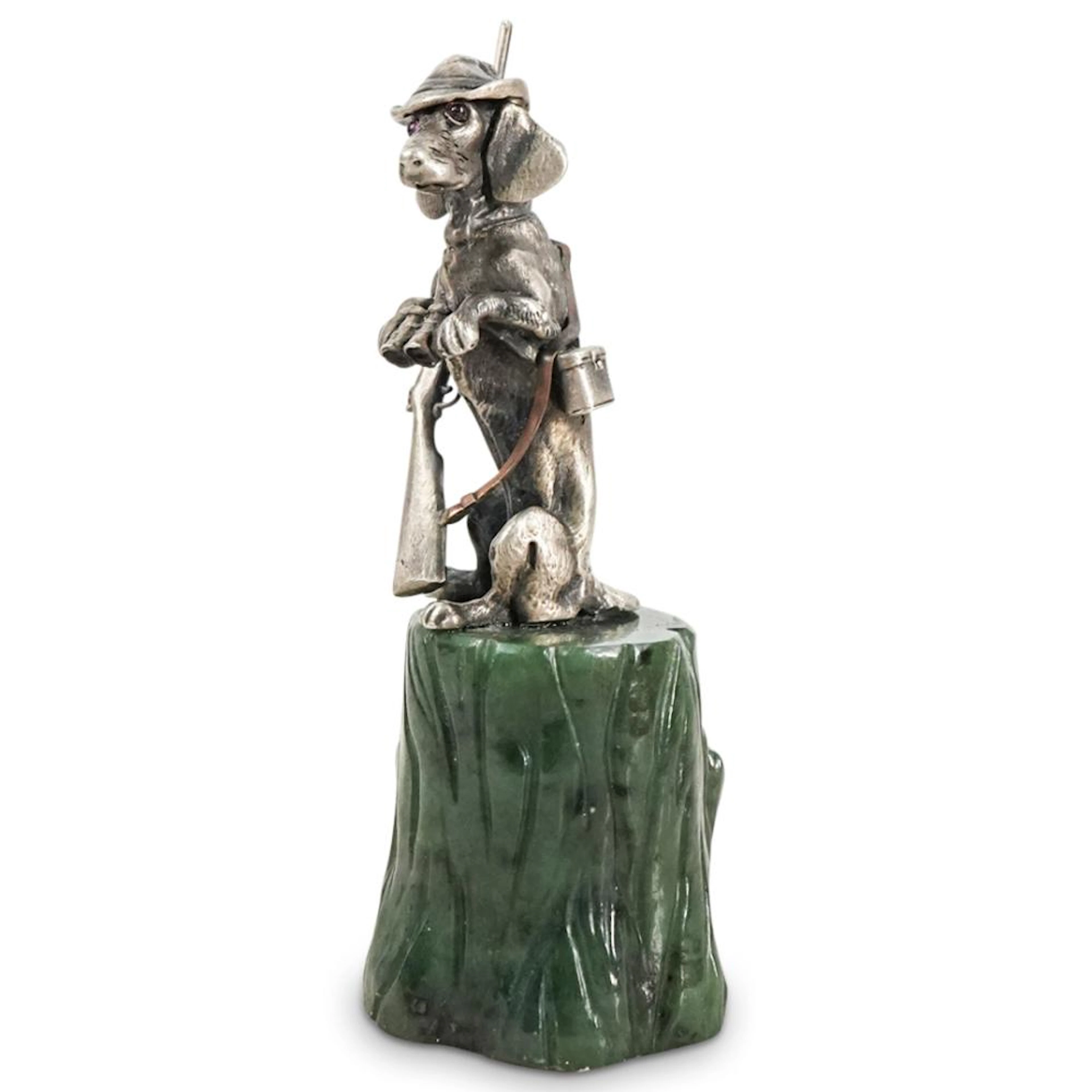 Antique Russian Vladimir Solovev 916 Silver Hunting Dog