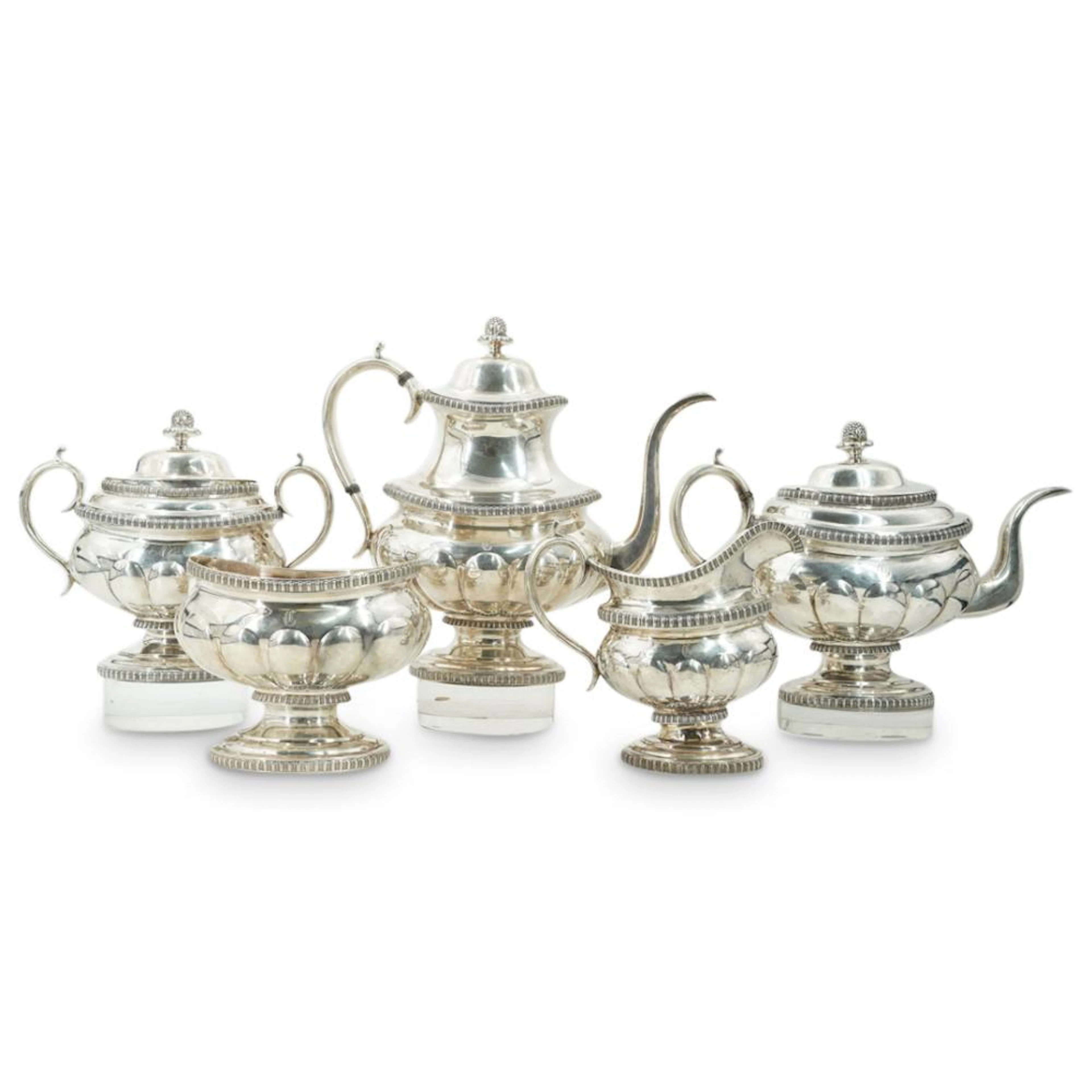 (5 Pc) Antique W. Thomson And Shrive & Co. Sterling Silver Tea Set