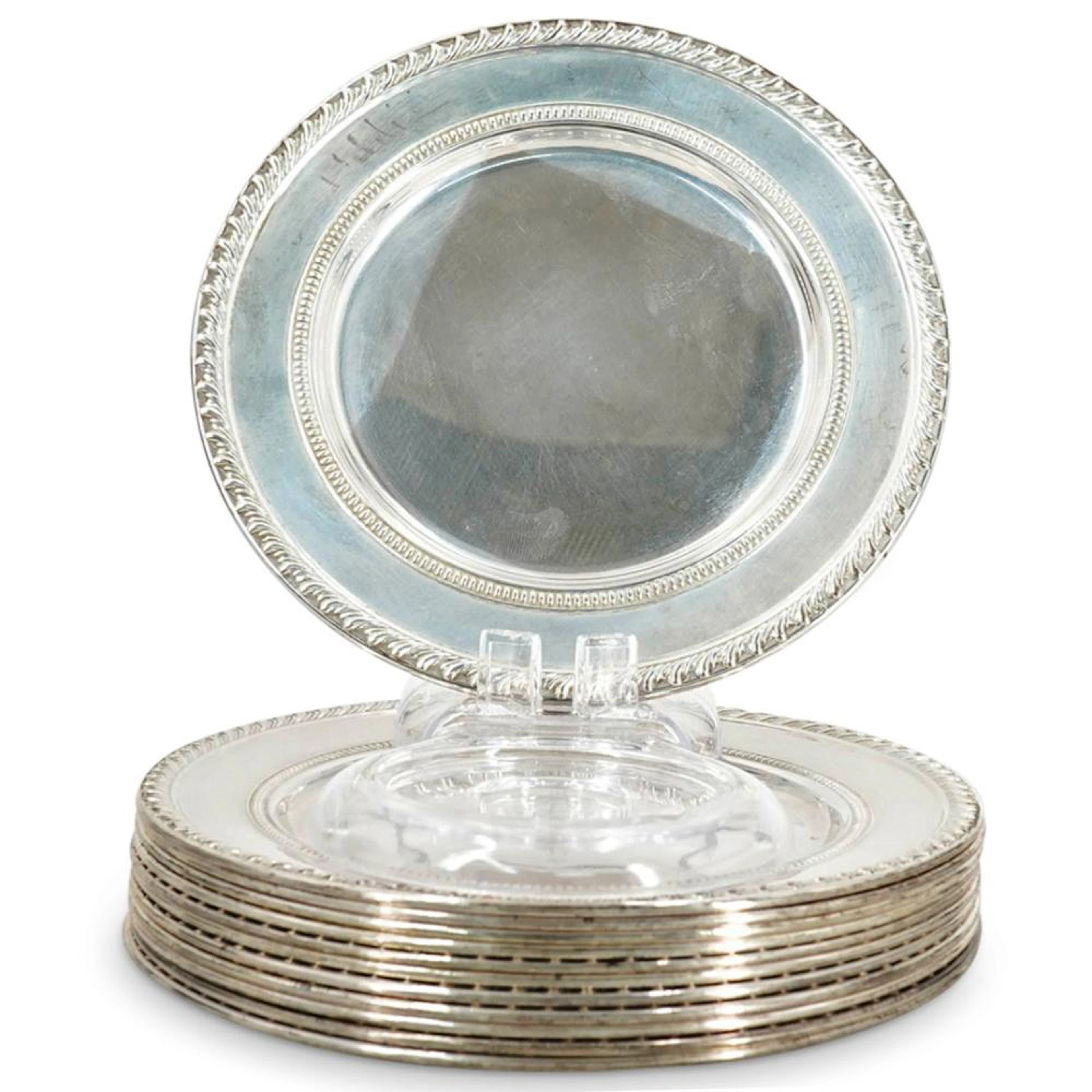 (12 Pc) Hallmark Sterling Silver Bread Plates