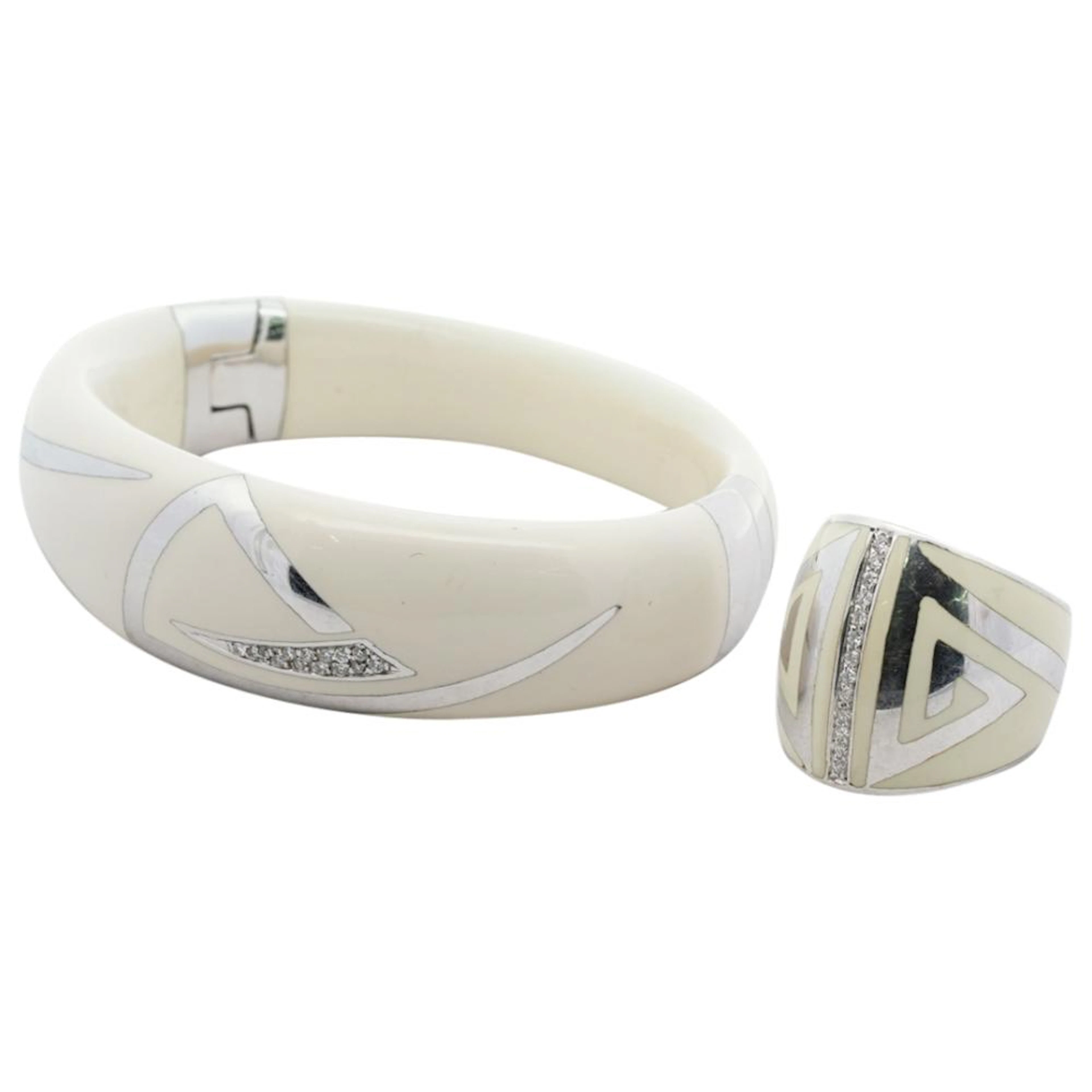 Alessandro Fanfani 18k Gold and Enamel Set