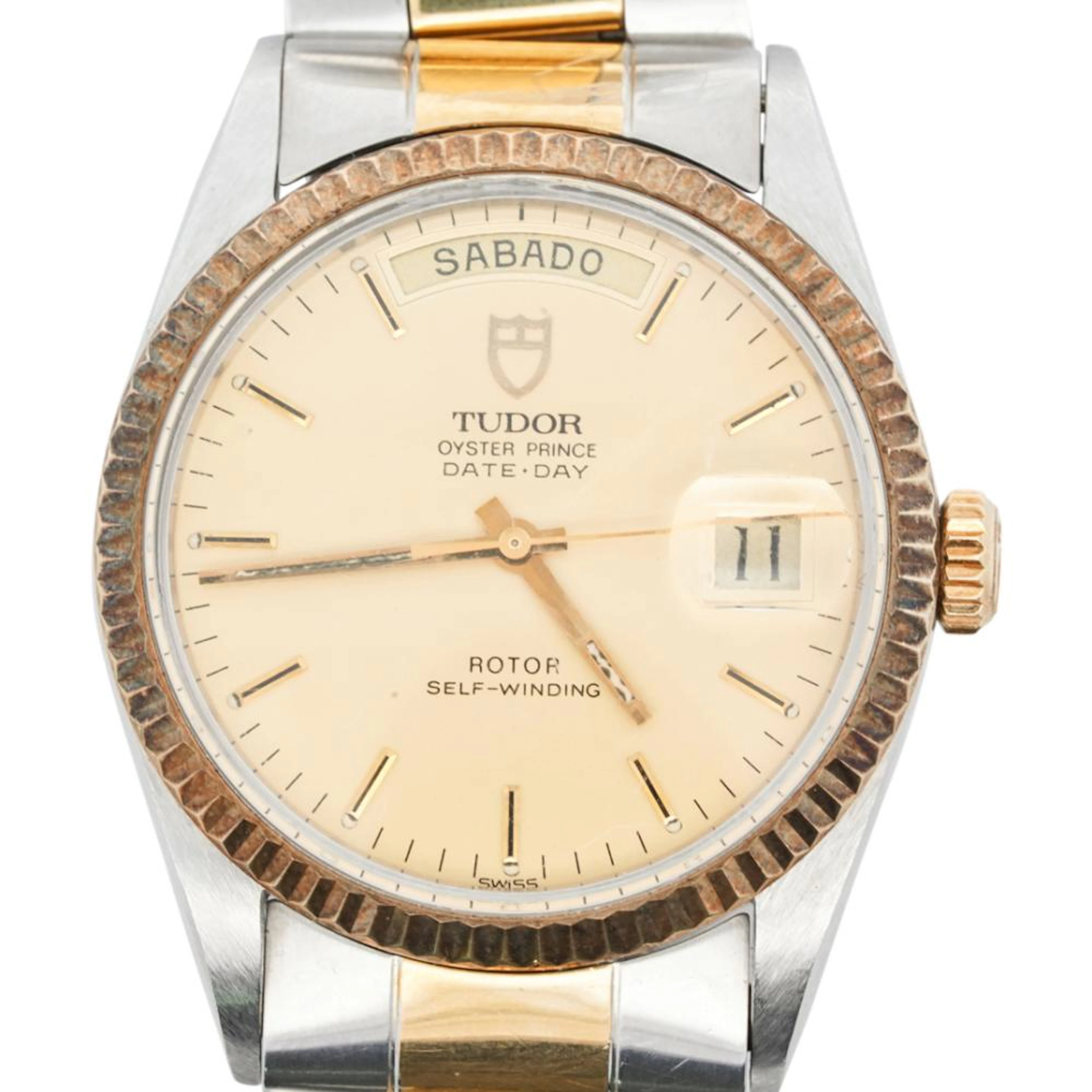 Tudor Prince Two Tone Date Day Stainless Watch