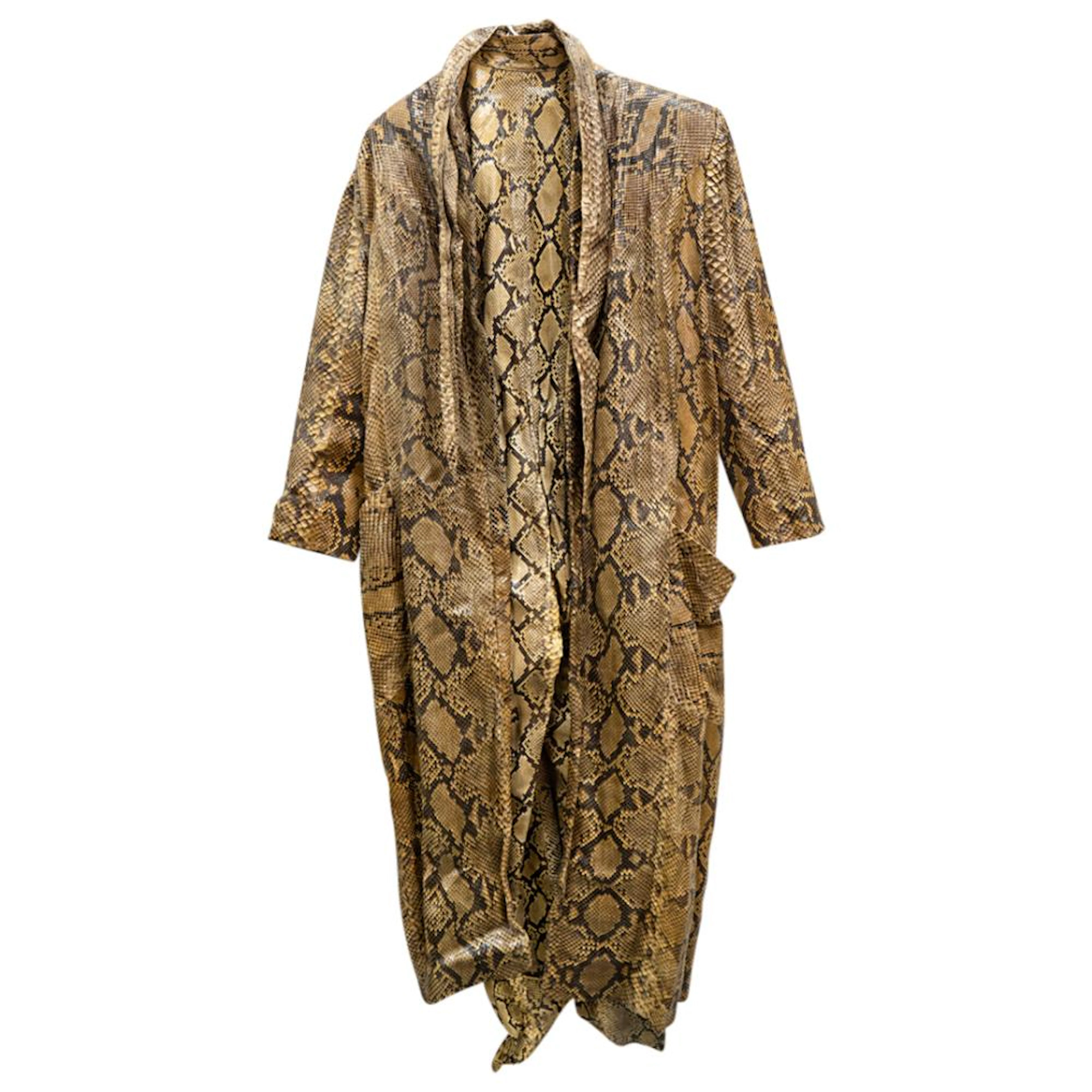 (2 Pc) Vintage 1980s Snake Skin Coat & Jumpsuit 2-Pc Ensemble
