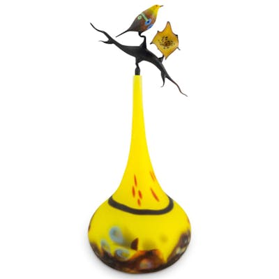 Shane Fero (American, b. 1953) Art Glass Bird Decanter
