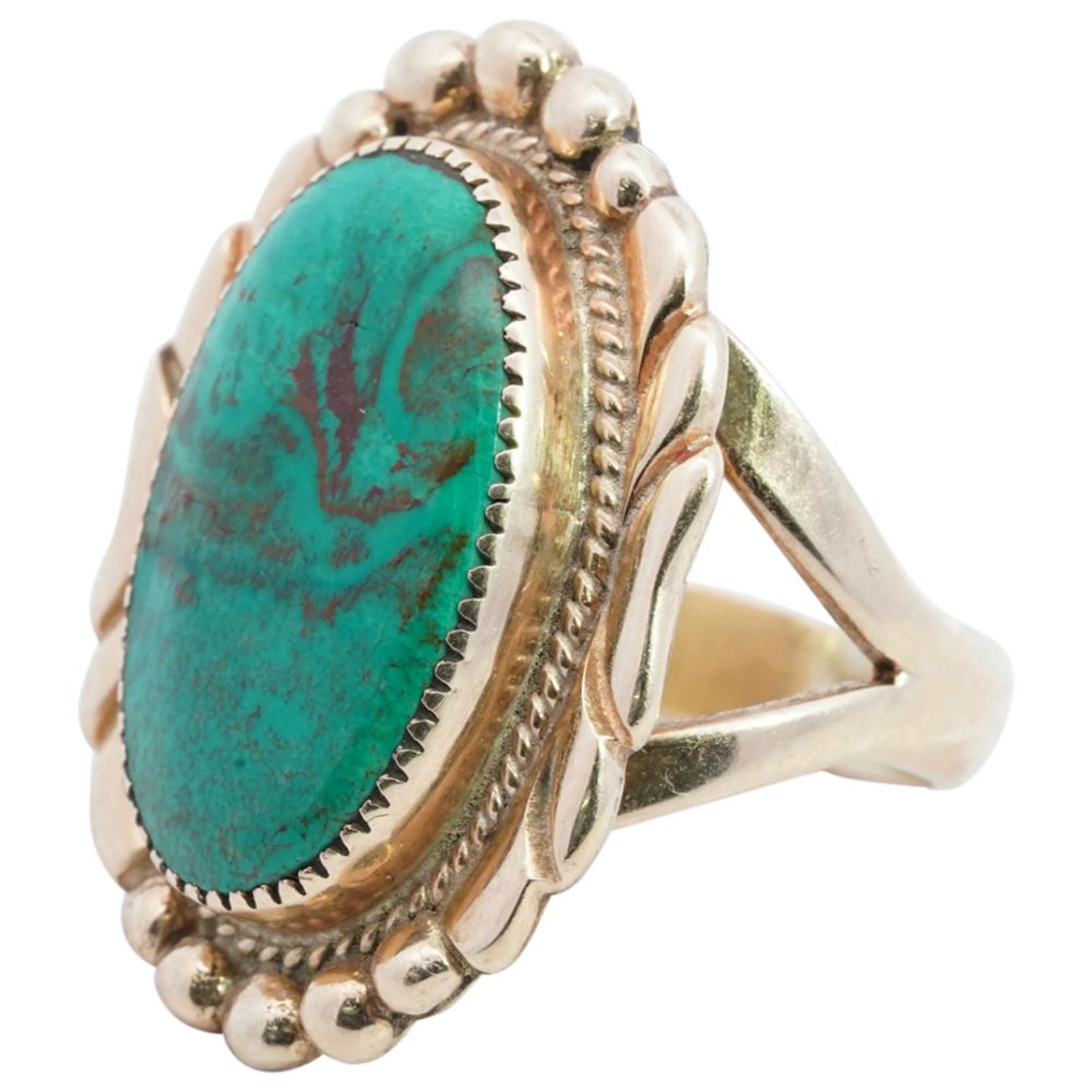 VIntage 14k Gold and Amazonite Ring