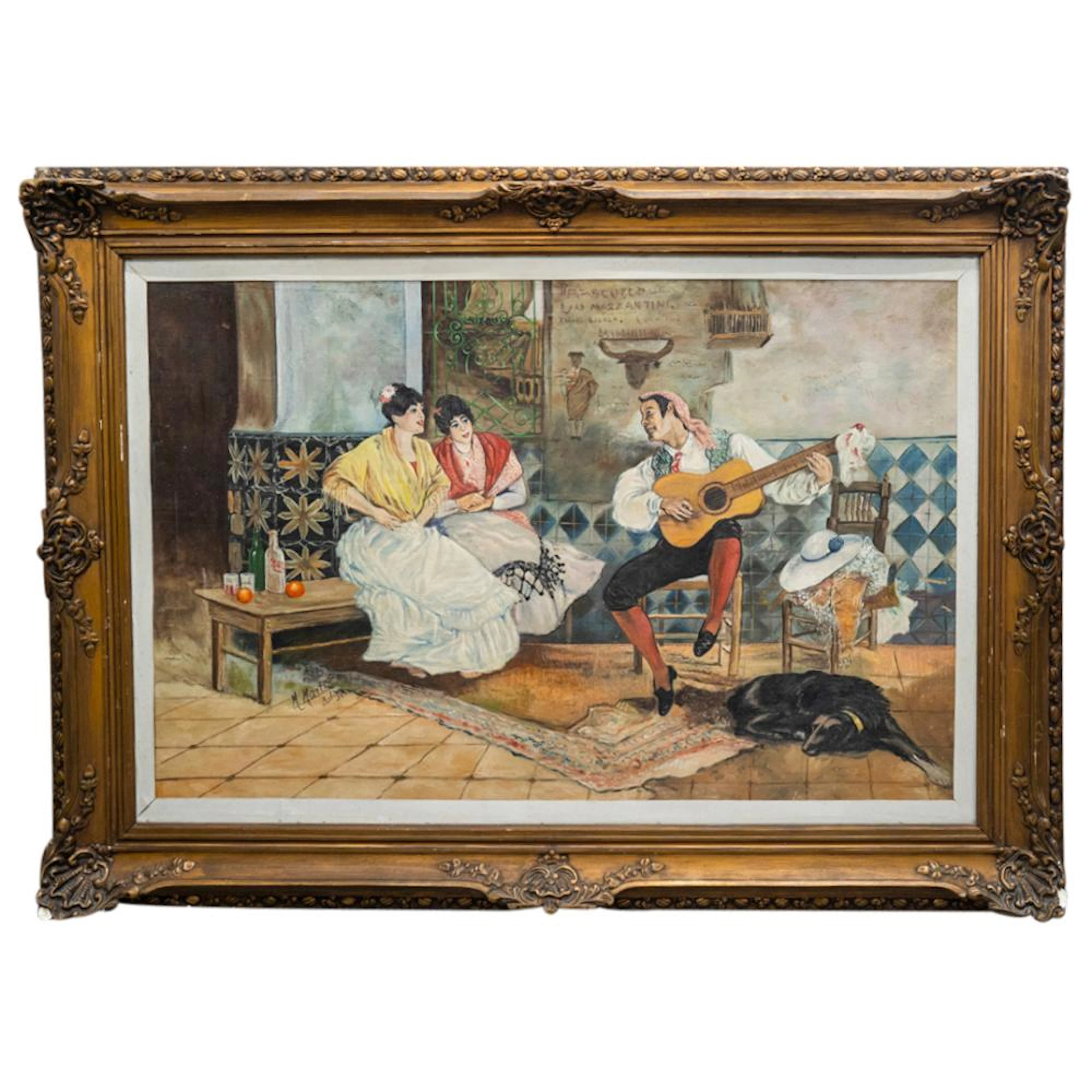 After Joaquin Sorolla Guitarist And Singers Oil On Canvas