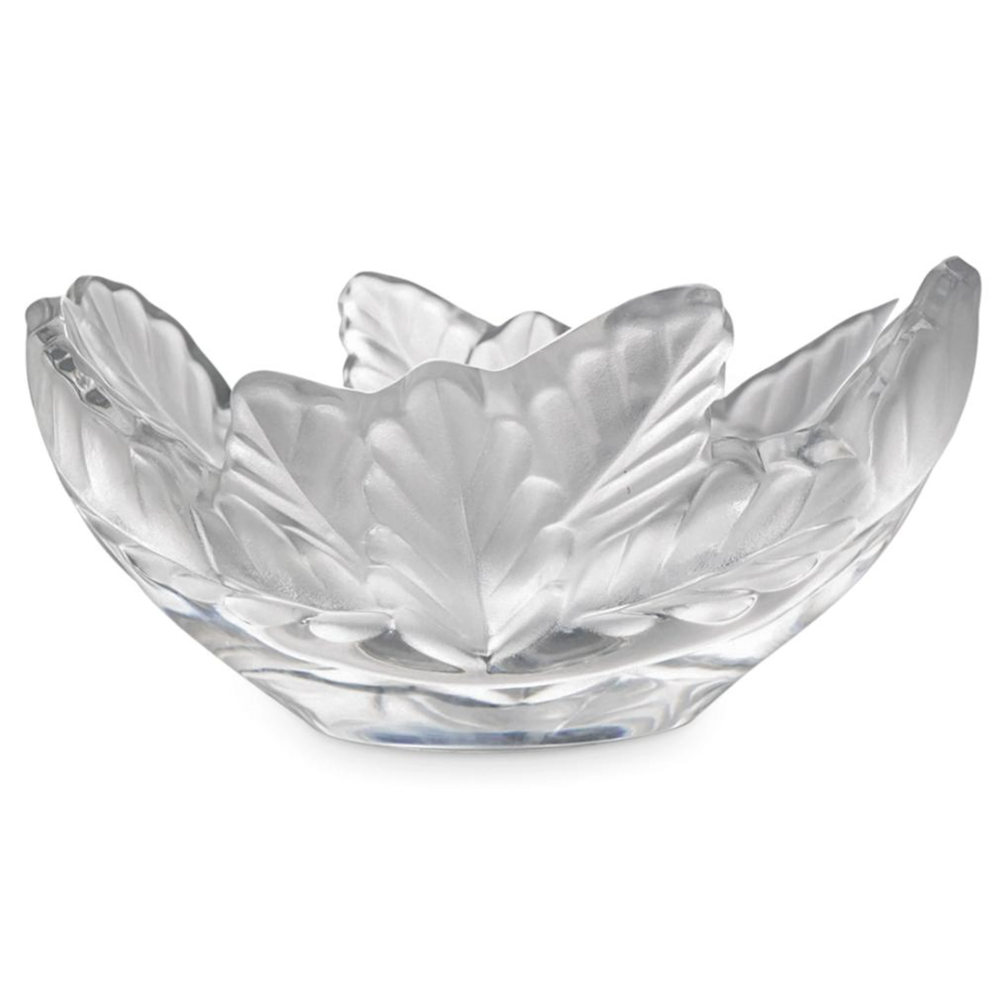 R. Lalique Crystal Oak Leaves "Compiegne" Bowl