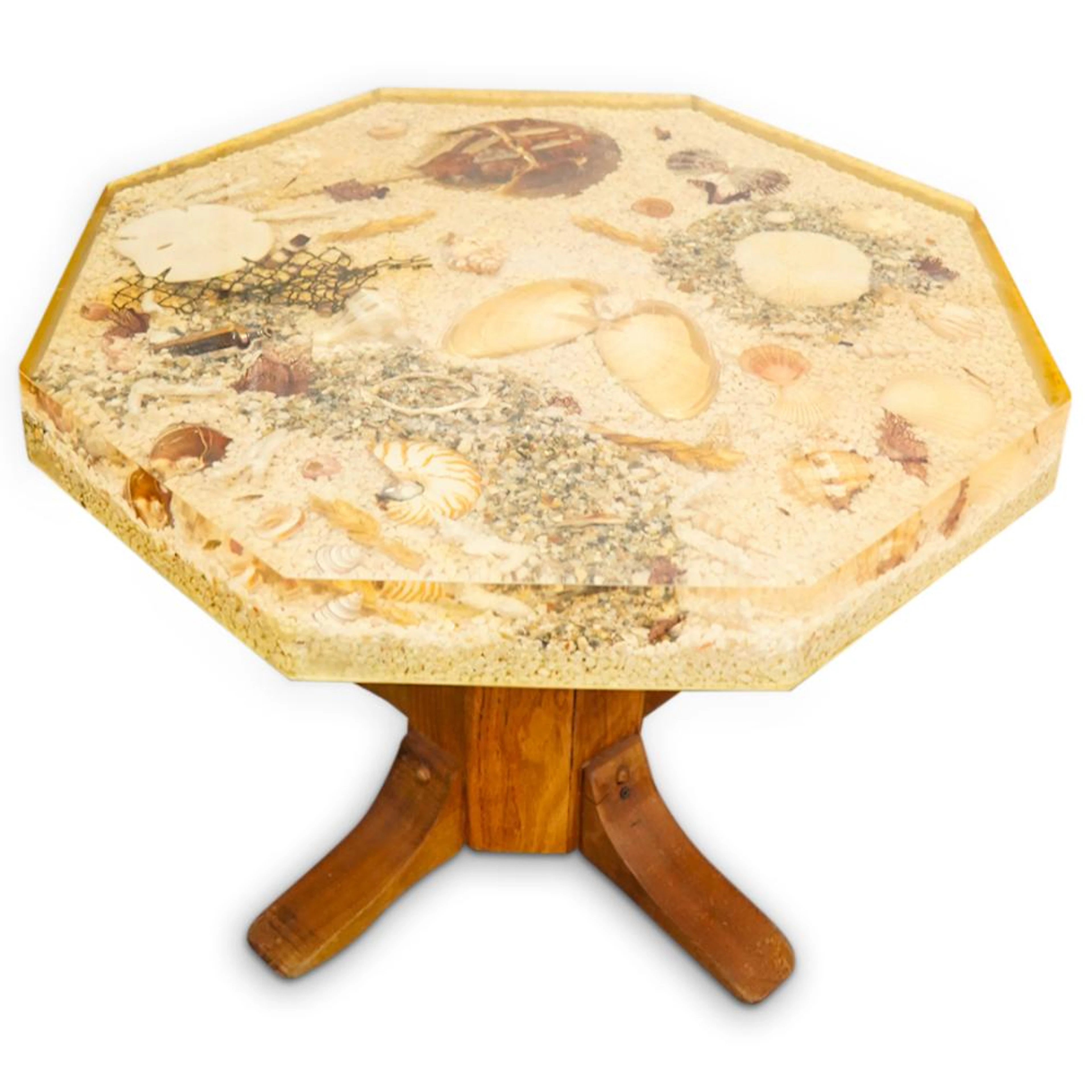Lucite Seascape Occasional Table